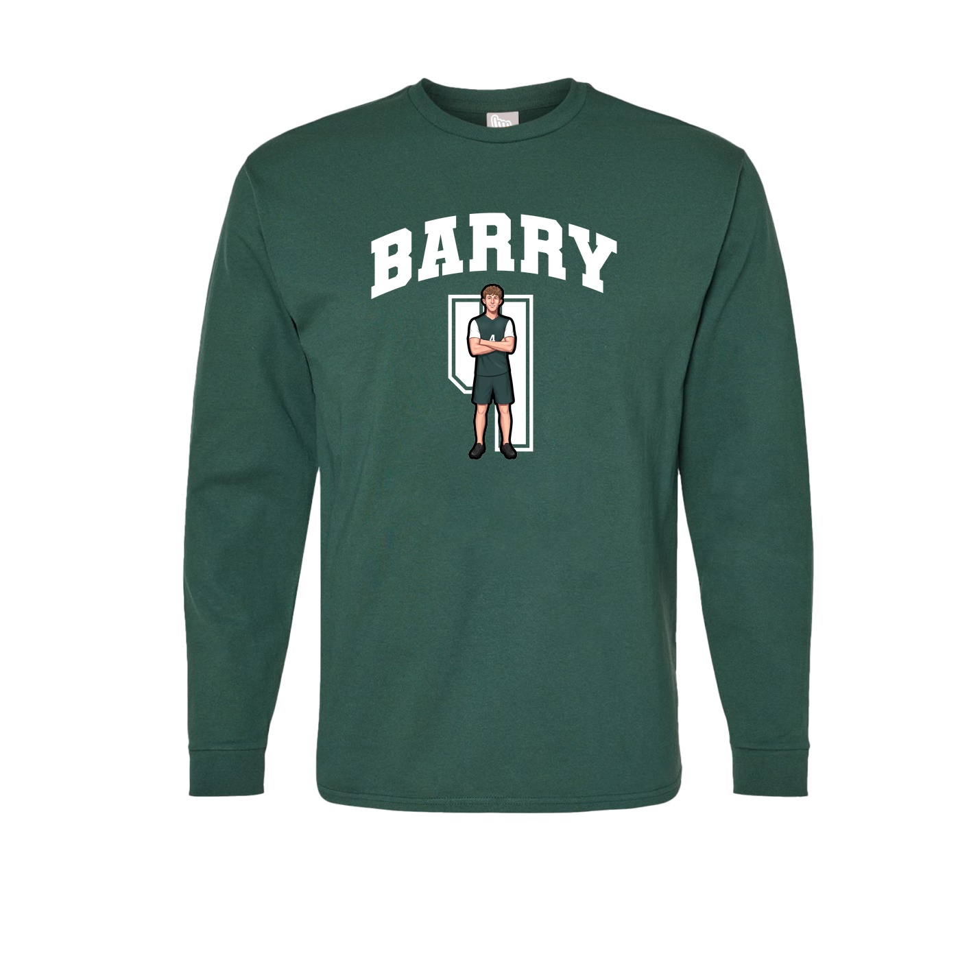 Long Sleeve Tee — Number in Green