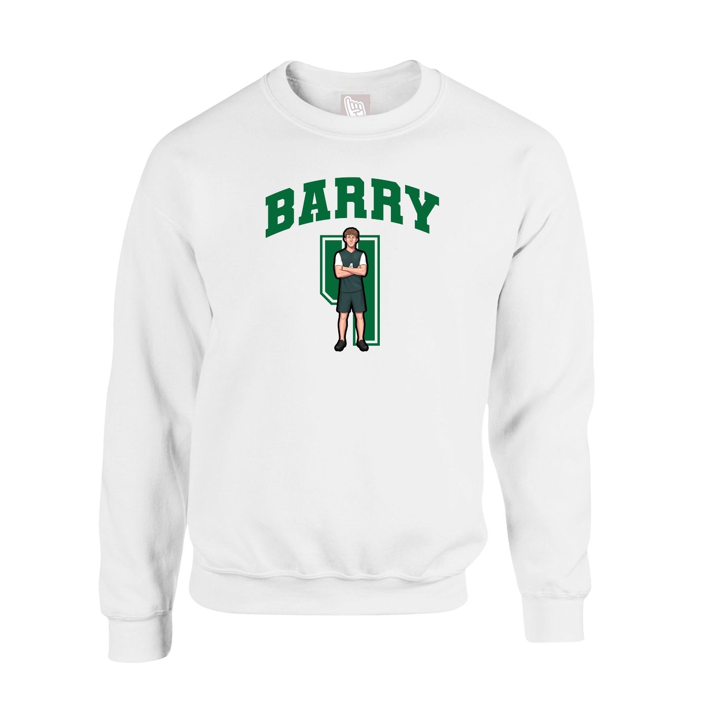 Fleece Crew — Number in White