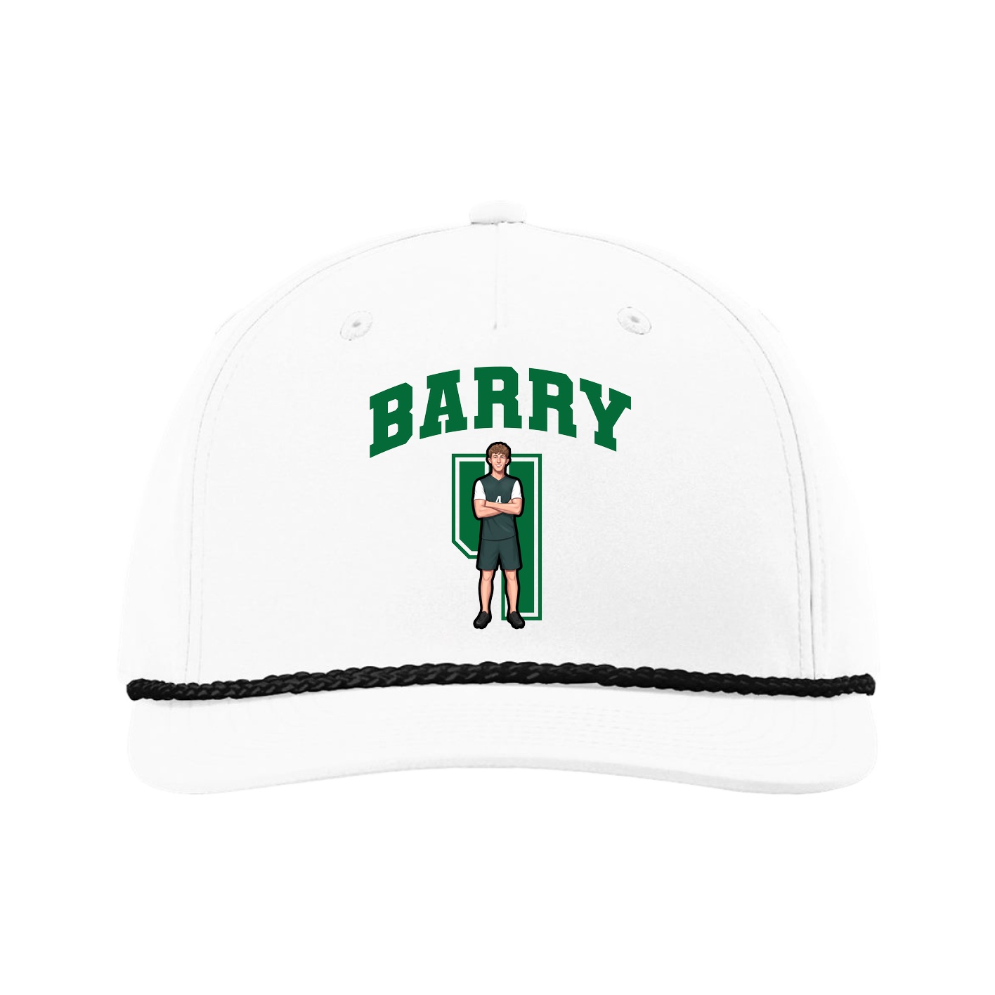 Five-Panel Classic Rope Cap — Number in White