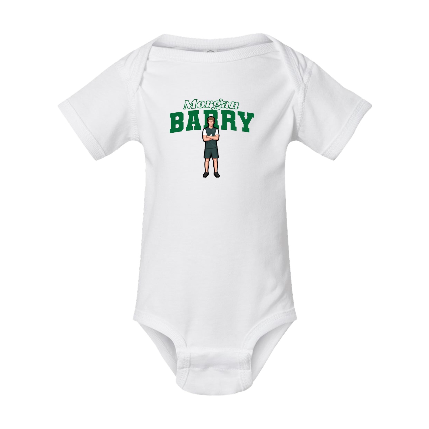 Baby Onesie — Name Arch in White