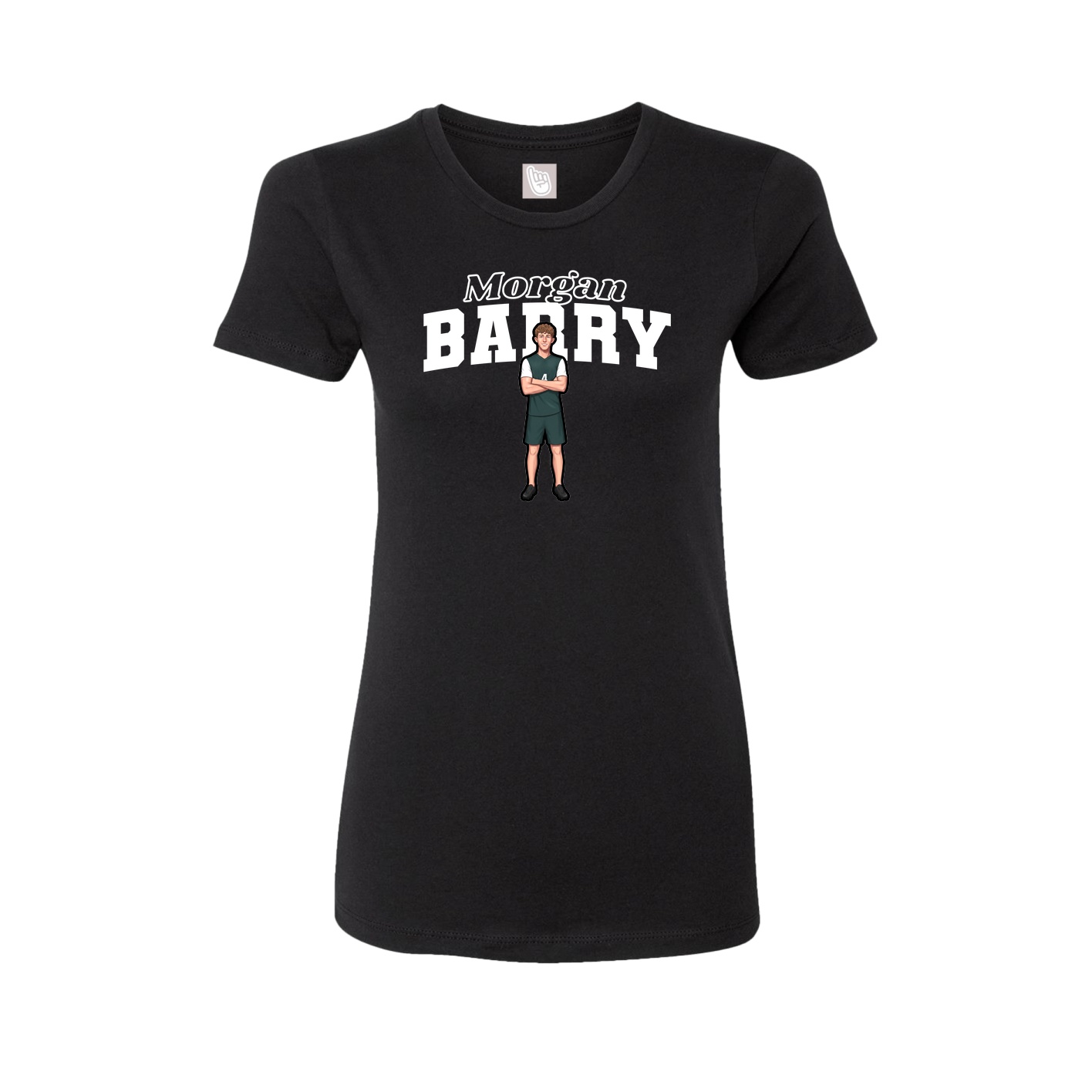 Fitted Women's Tee — Name Arch in Black