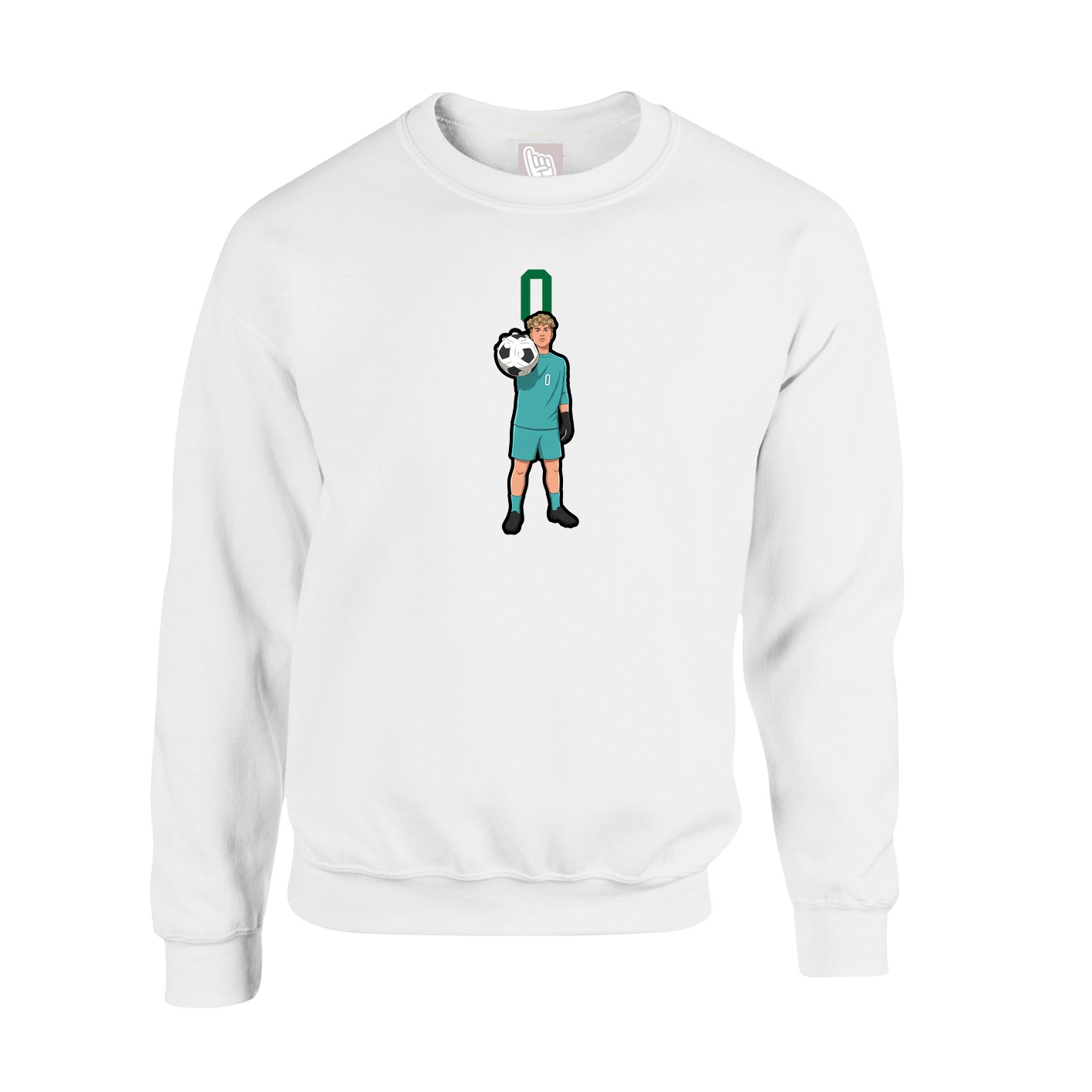 Fleece Crew — Number Top in White