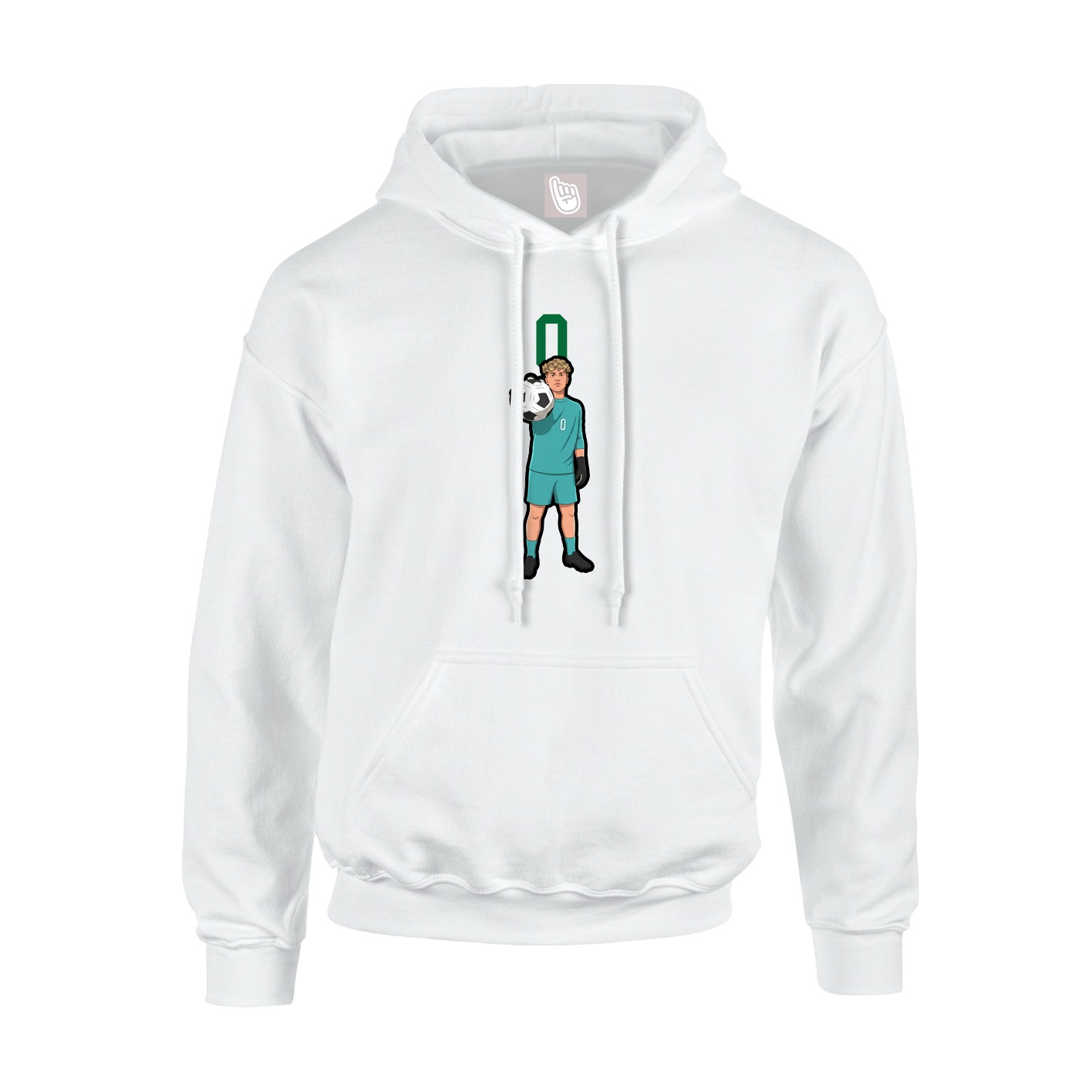 Youth Hoodie — Number Top in White