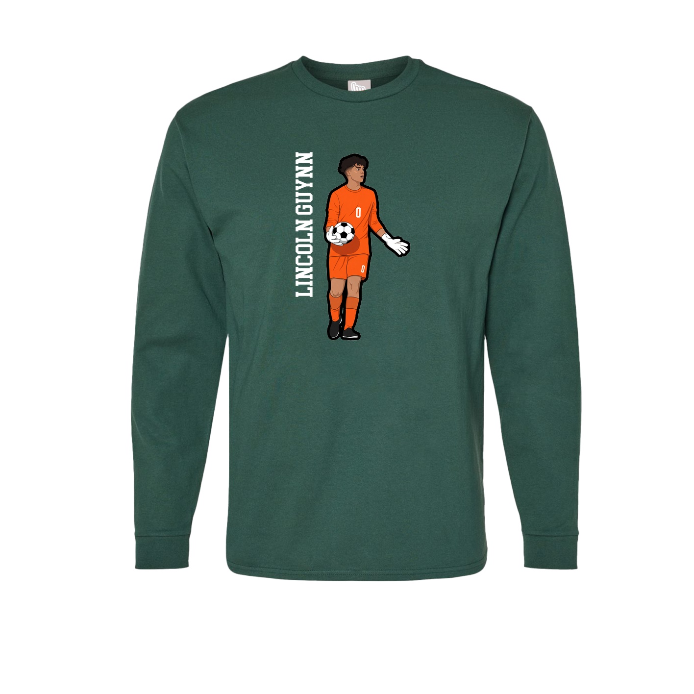 Long Sleeve Tee — Name Vertical in Green