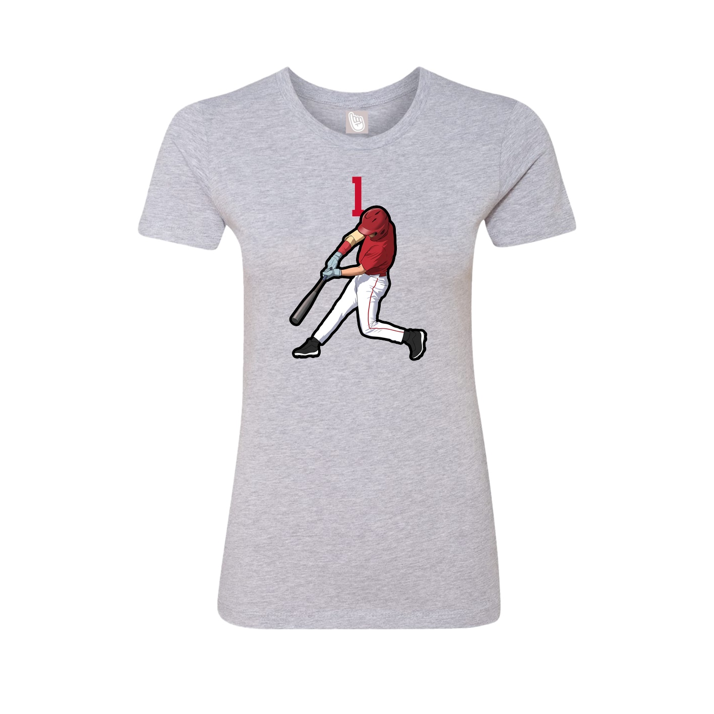 Fitted Women's Tee — Number Top in Grey