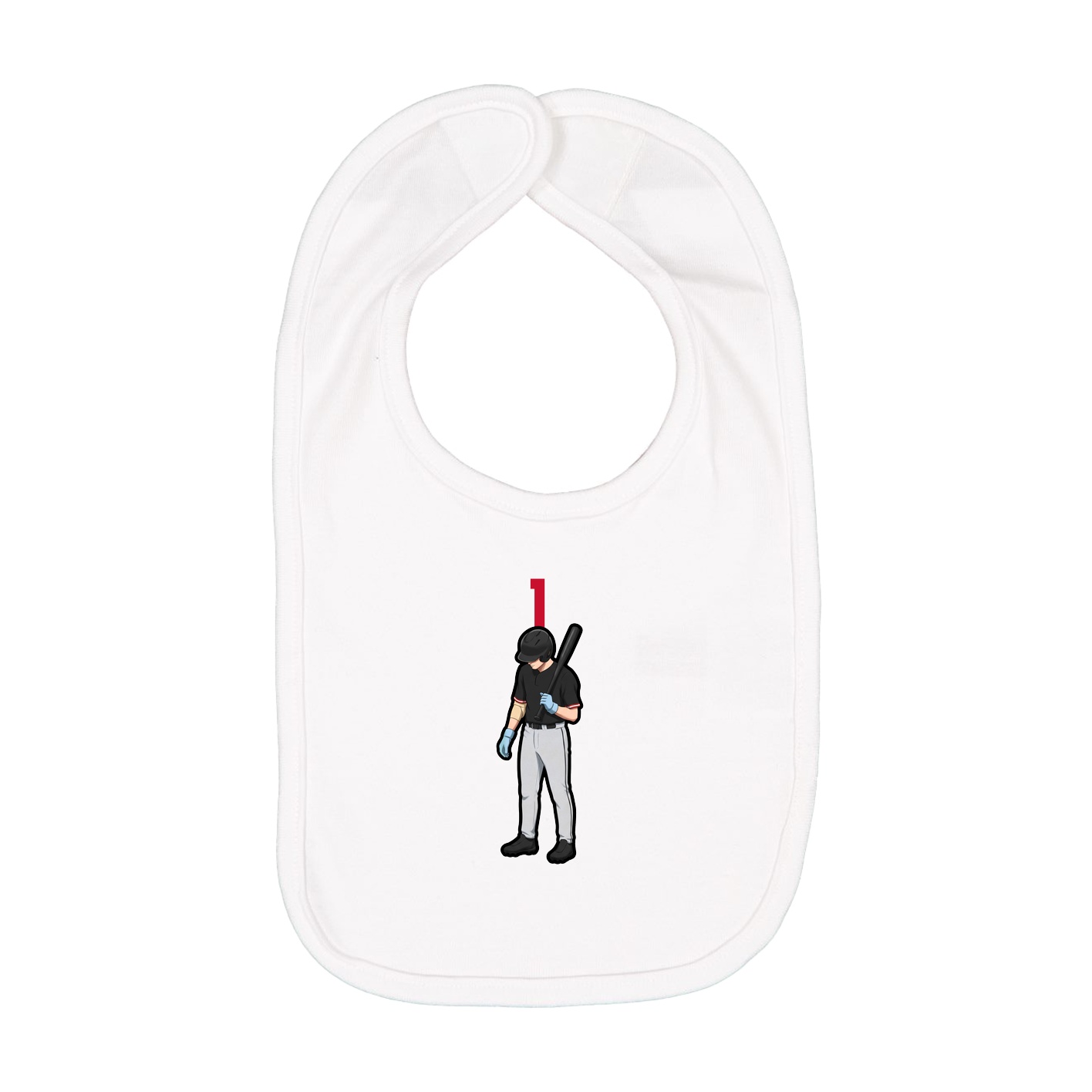 Infant Bib — Number Top in White
