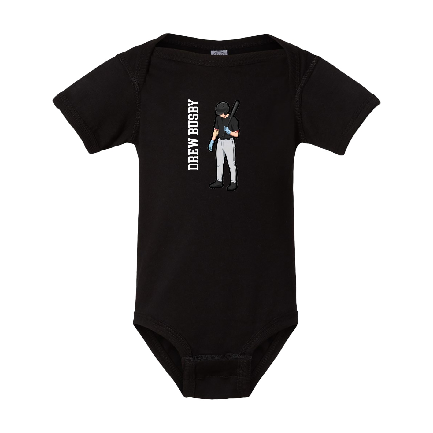 Baby Onesie — Name Vertical in Black