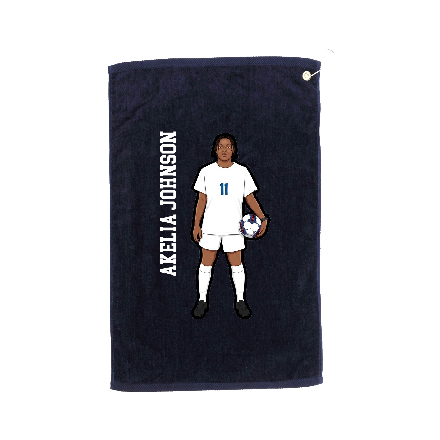 Golf Towel — Name Vertical in Navy