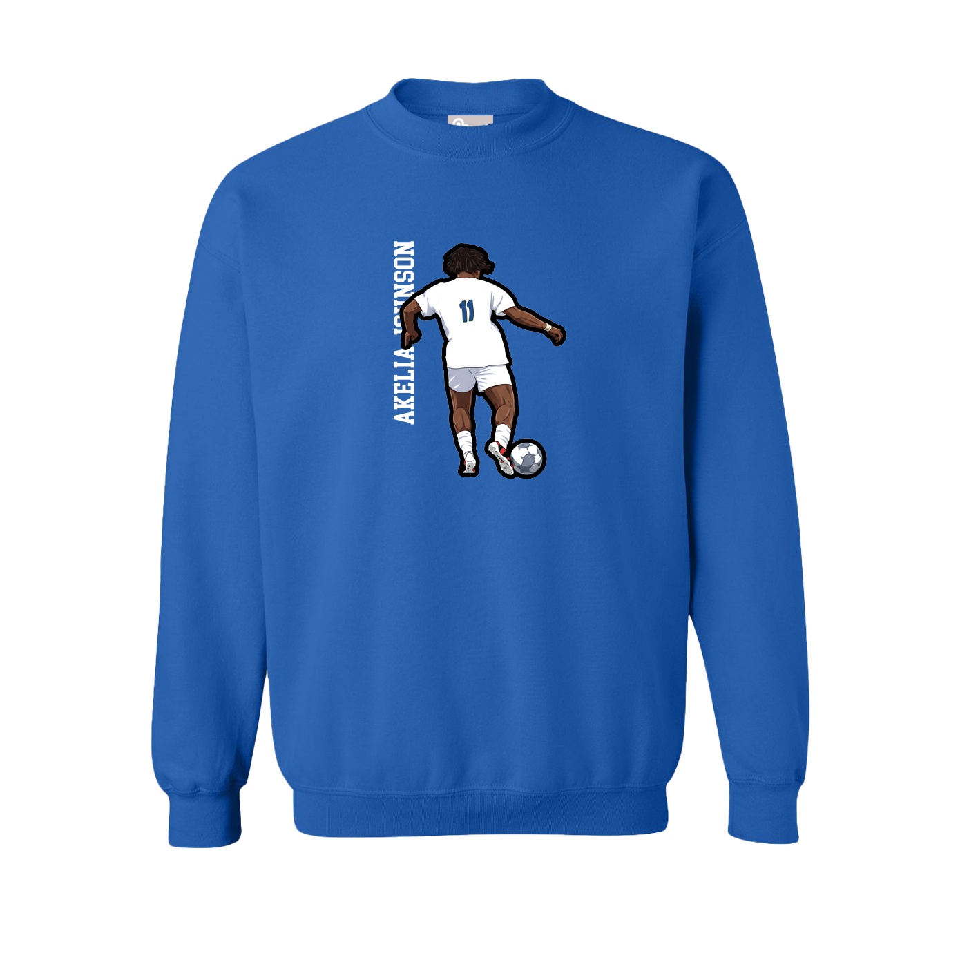 Fleece Crew — Name Vertical in Royal