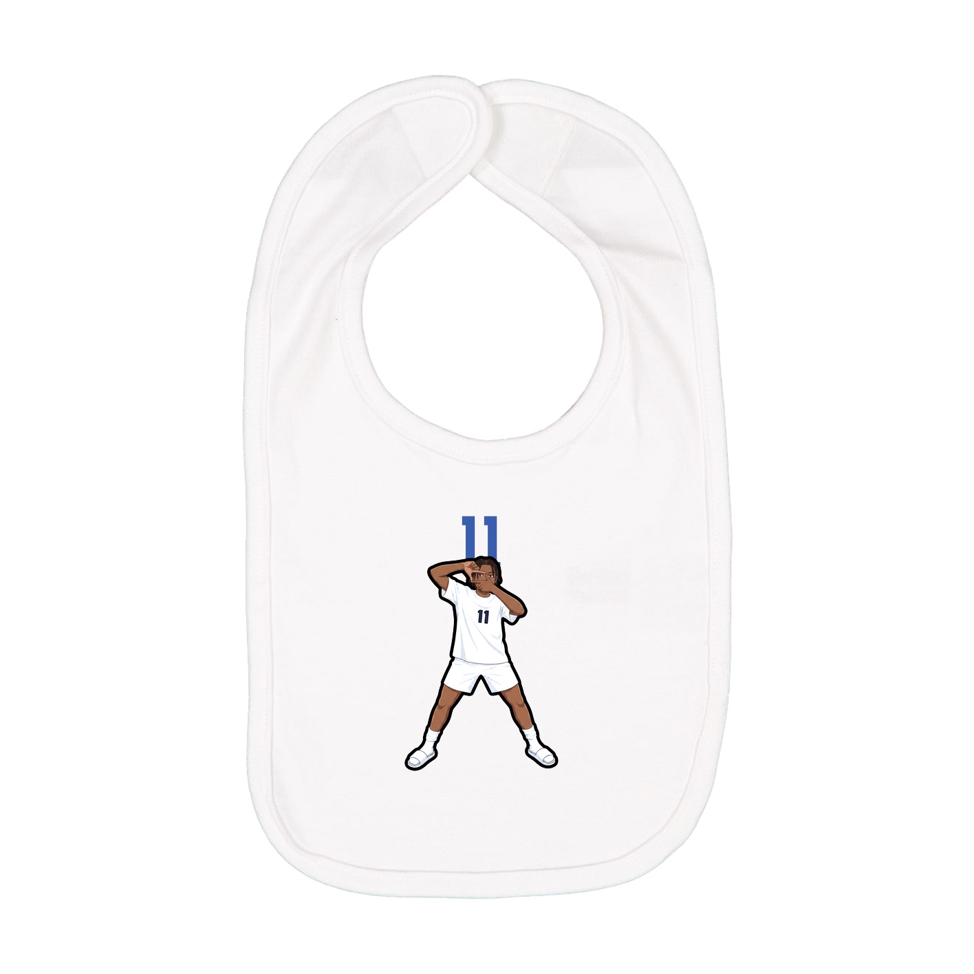 Infant Bib — Number Top in White