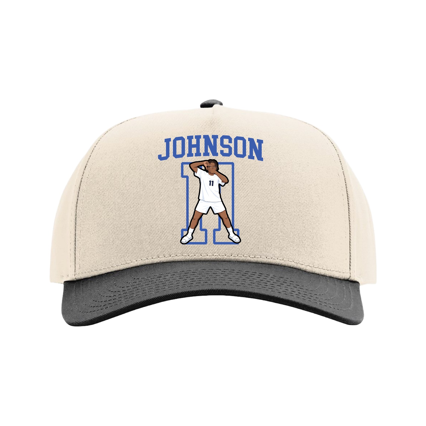 Full Fabric Five-Panel Champ Cap — Shirsey in Cream/Black