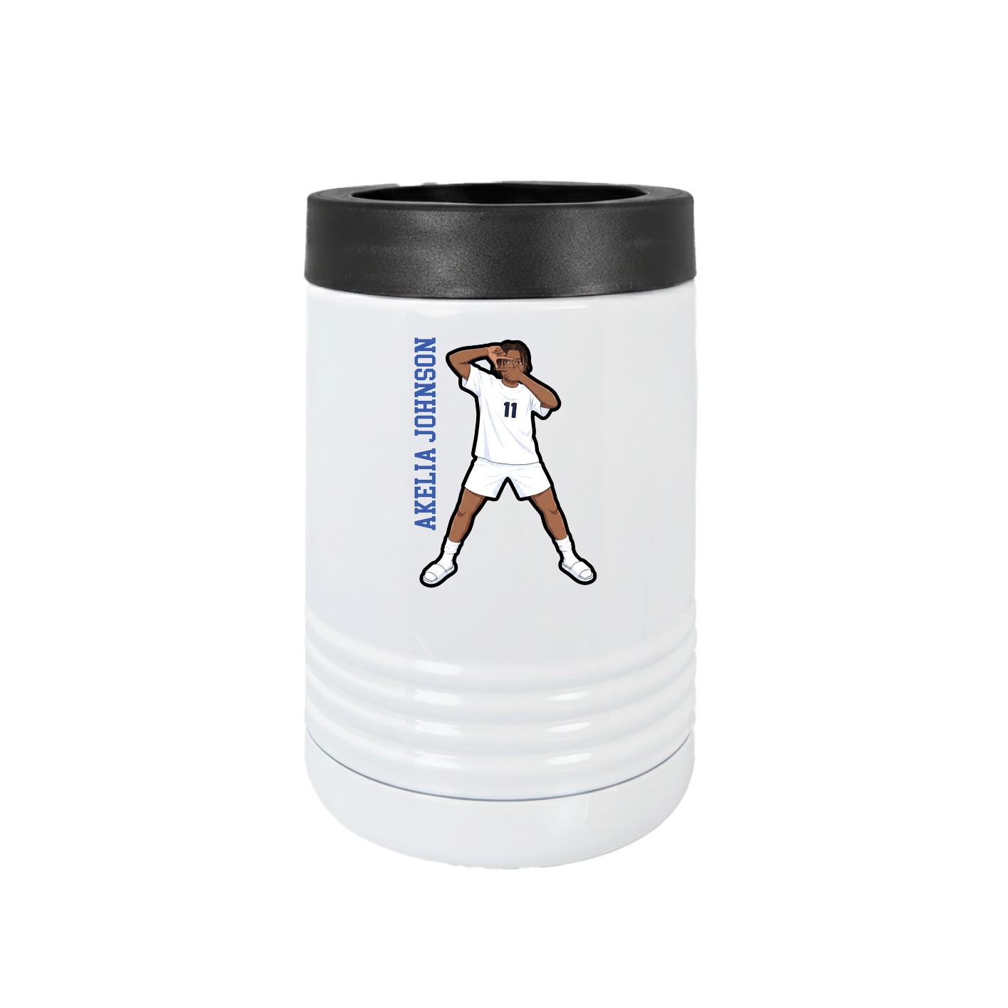 Beverage Holder — Name Vertical in White