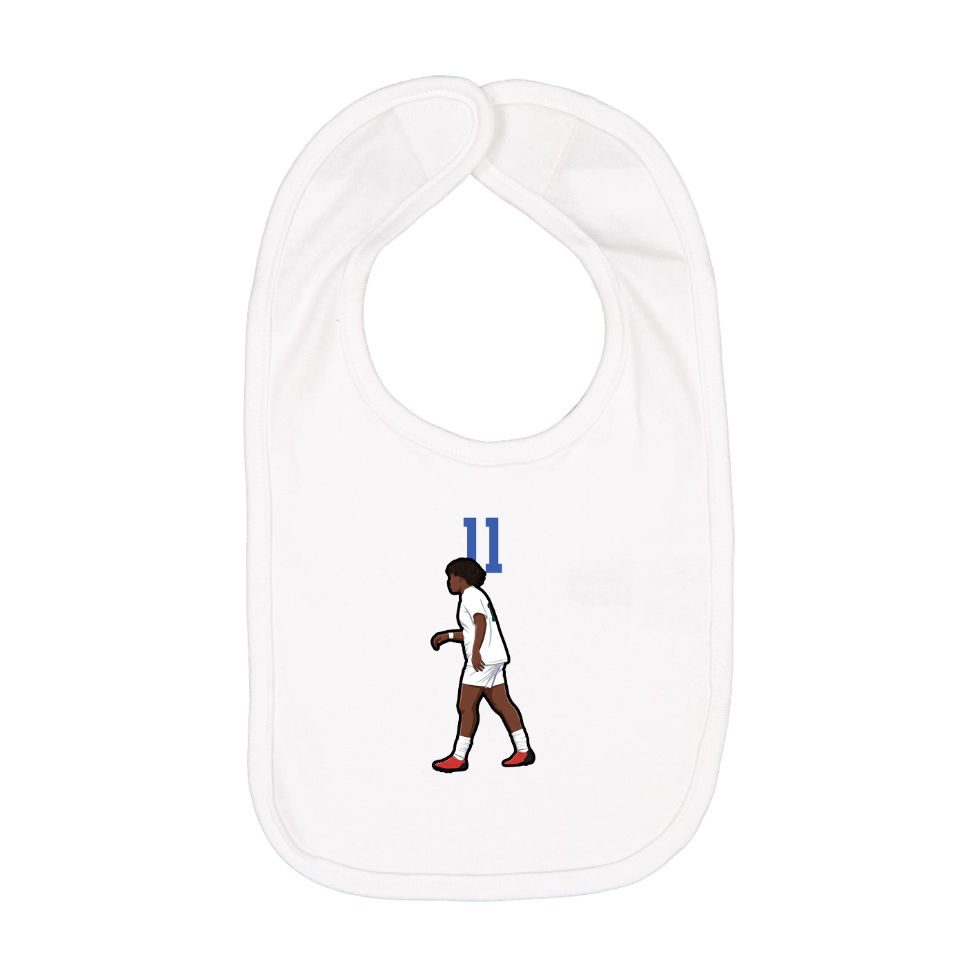 Infant Bib — Number Top in White