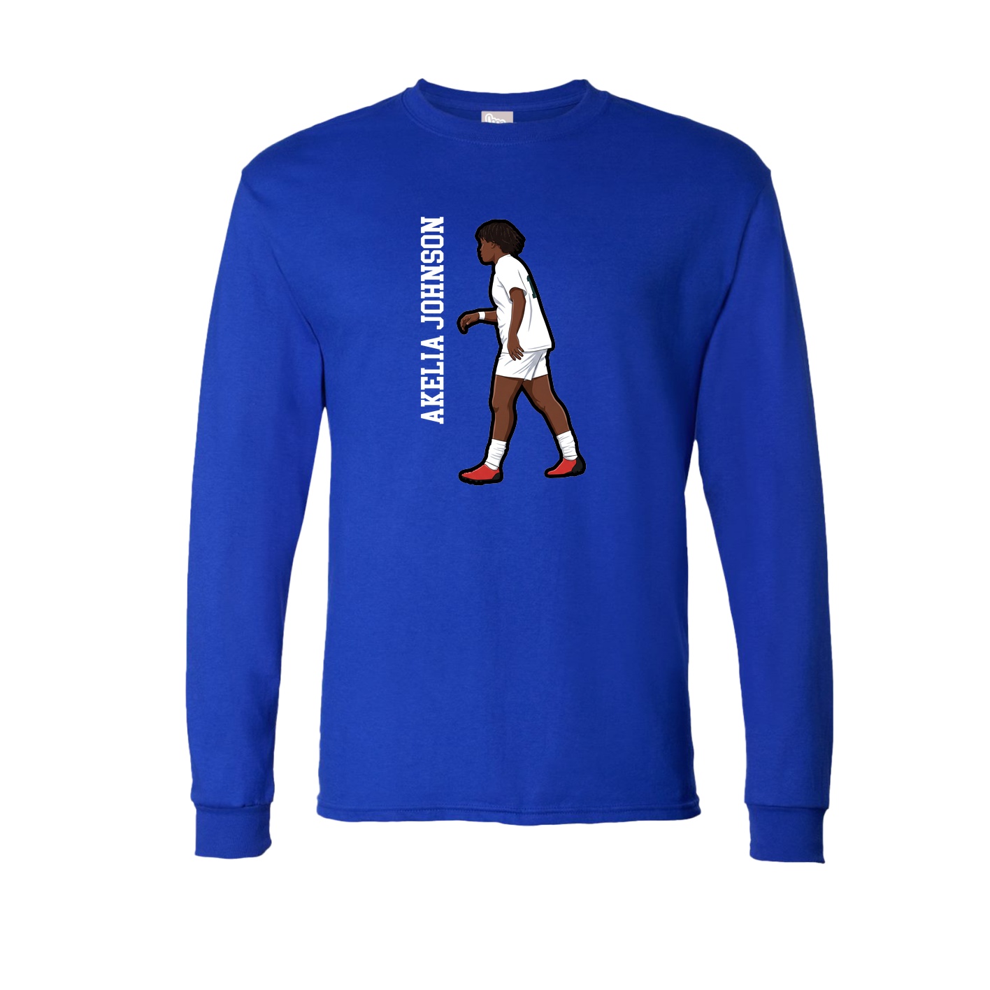 Long Sleeve Tee — Name Vertical in Royal