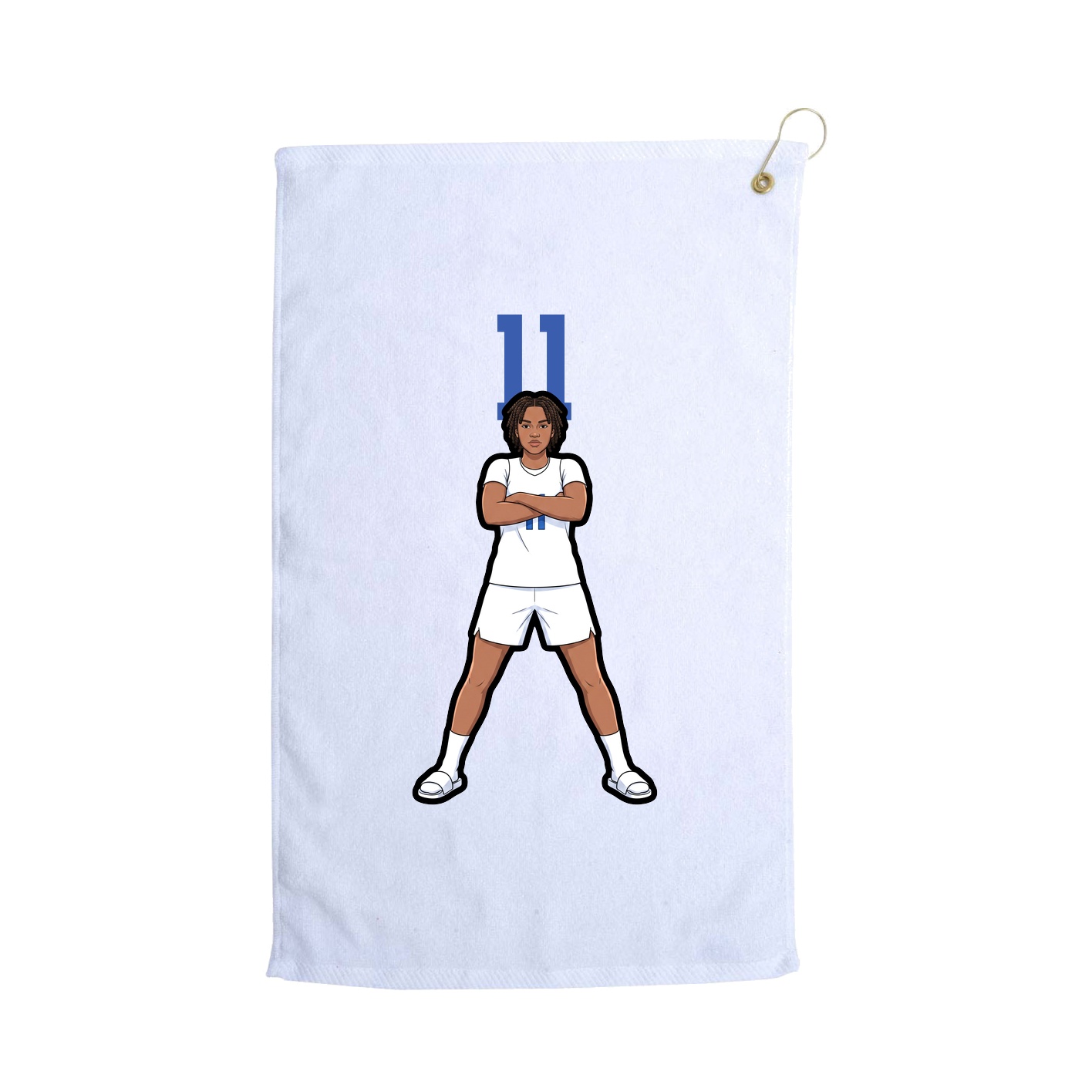 Golf Towel — Number Top in White