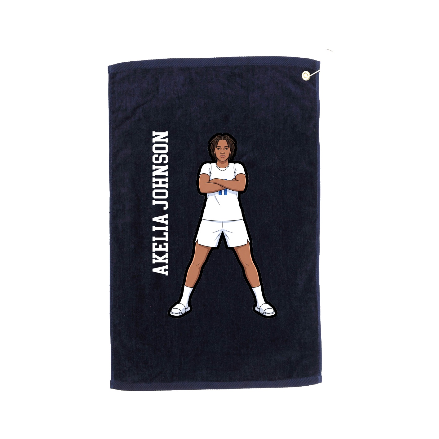 Golf Towel — Name Vertical in Navy