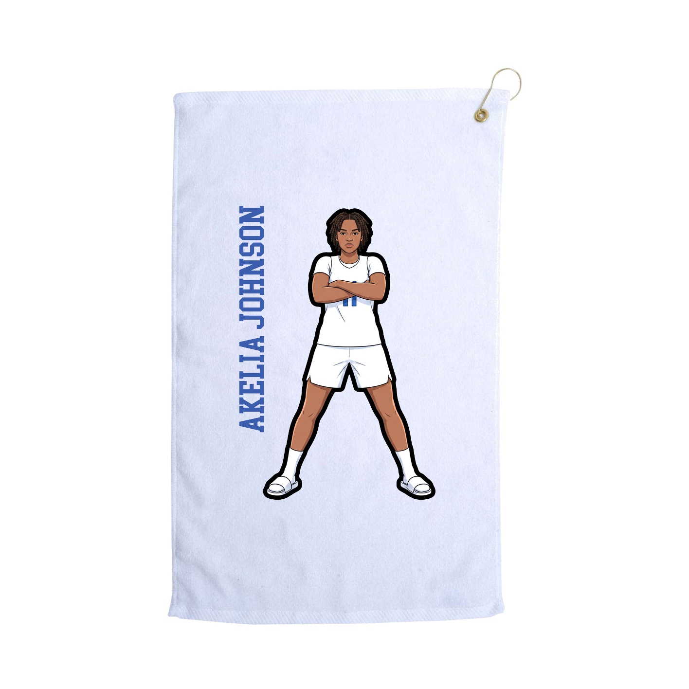 Golf Towel — Name Vertical in White