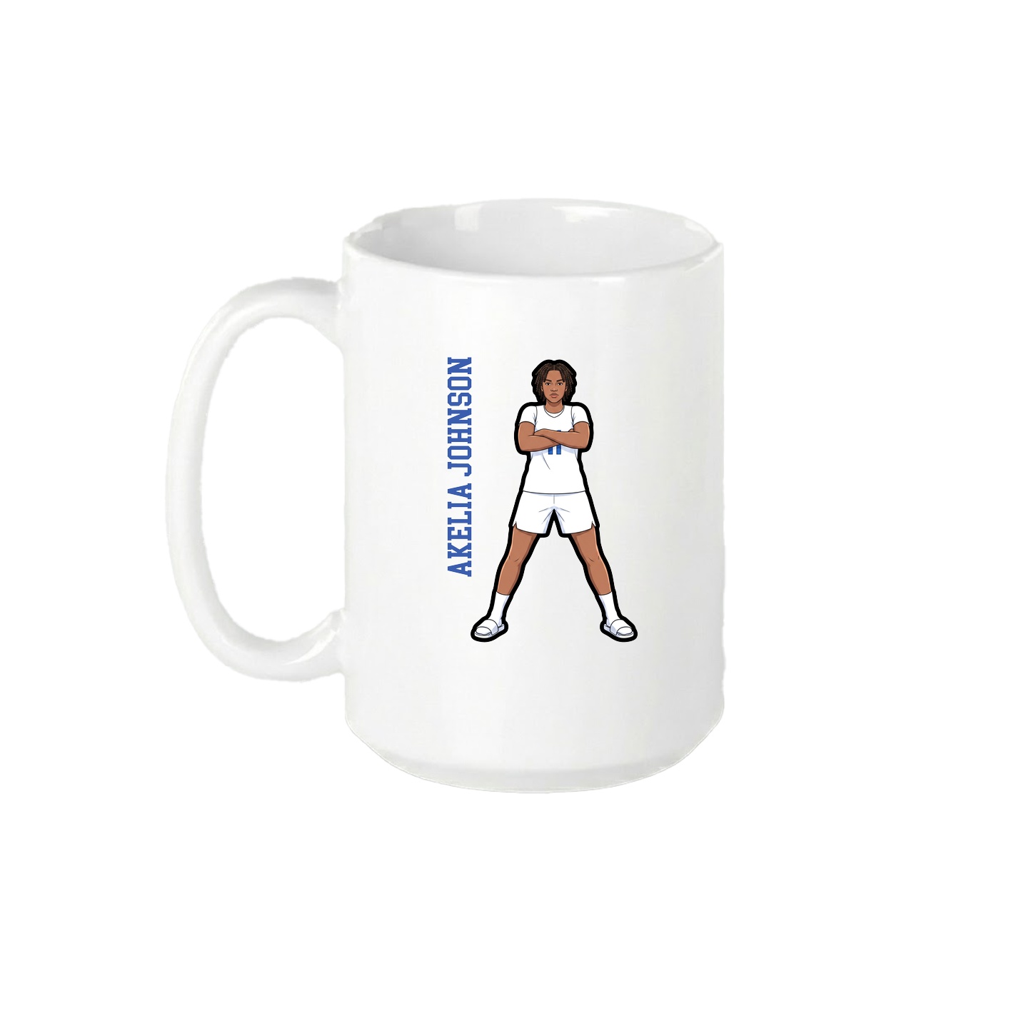 15oz Coffee Mug — Name Vertical in White