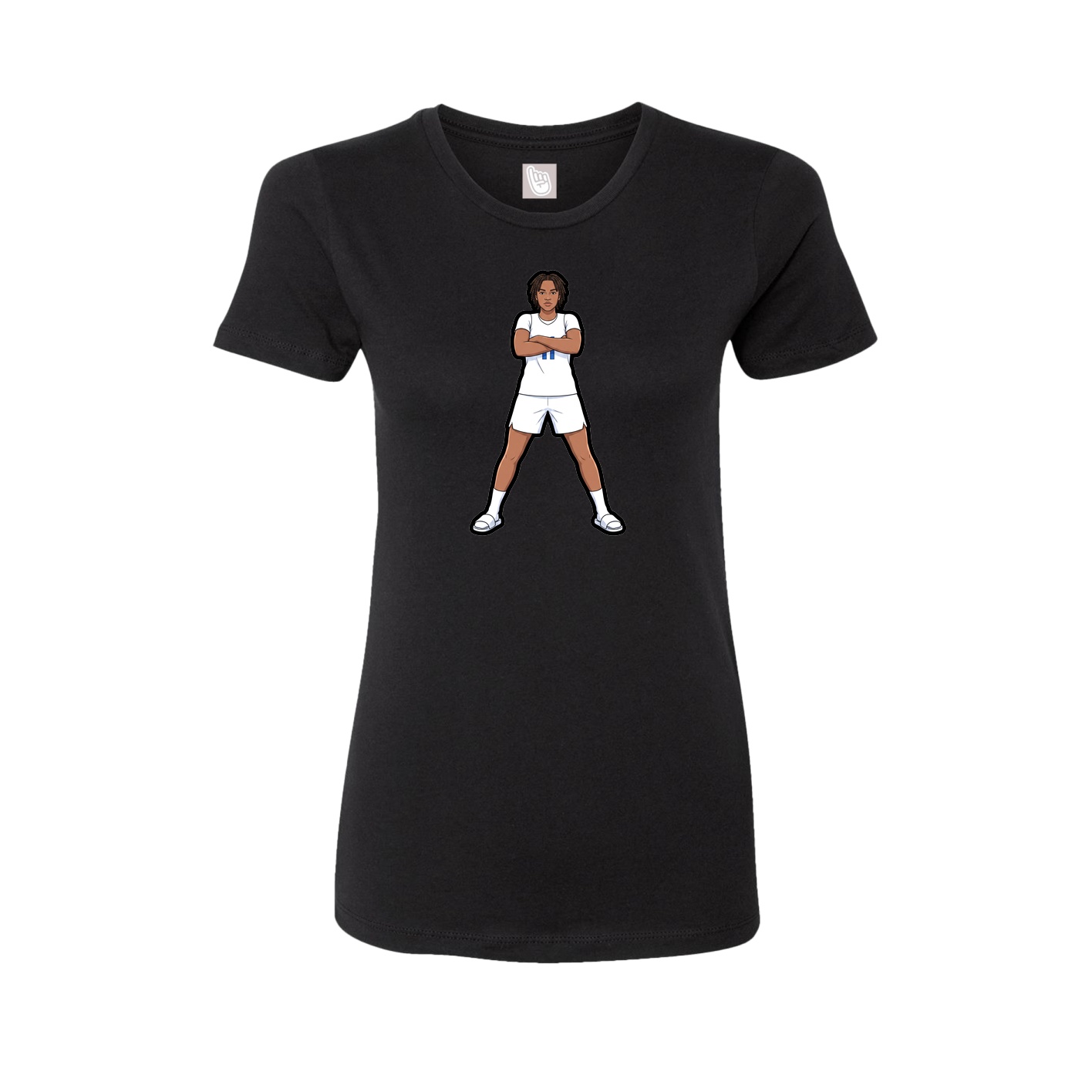 Womens Tee — Name Vertical in Black