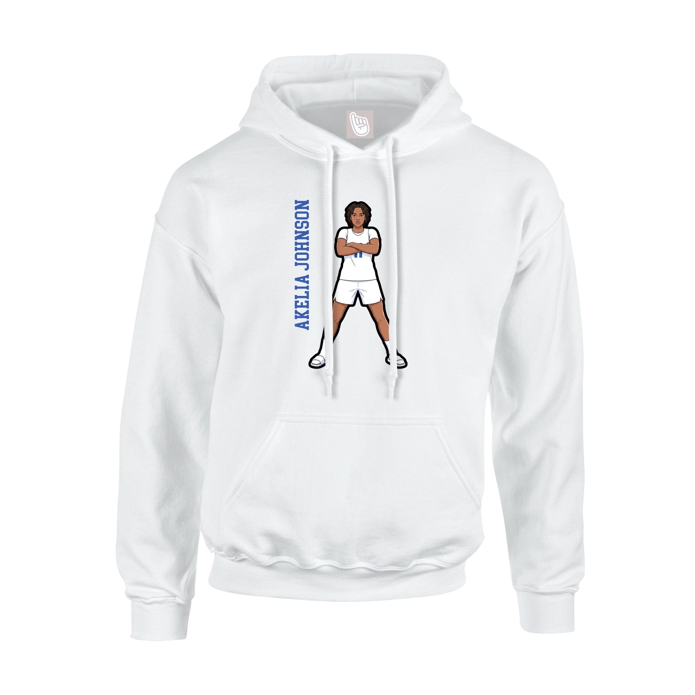 Youth Hoodie — Name Vertical in White