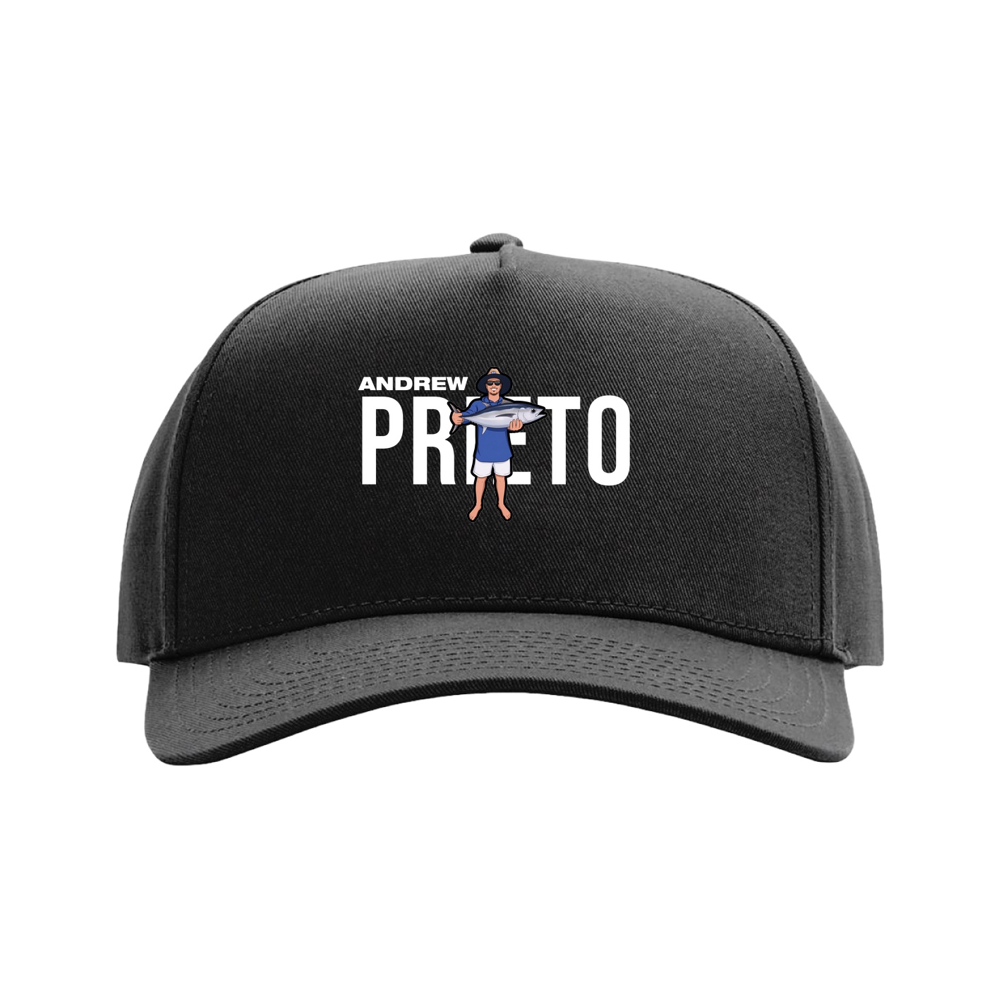 Full Fabric Five-Panel Champ Cap — Player Name in Black