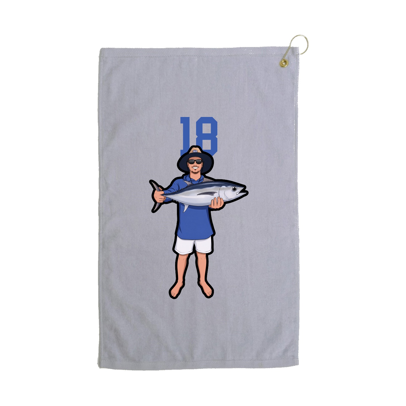 Golf Towel — Number Top in Grey