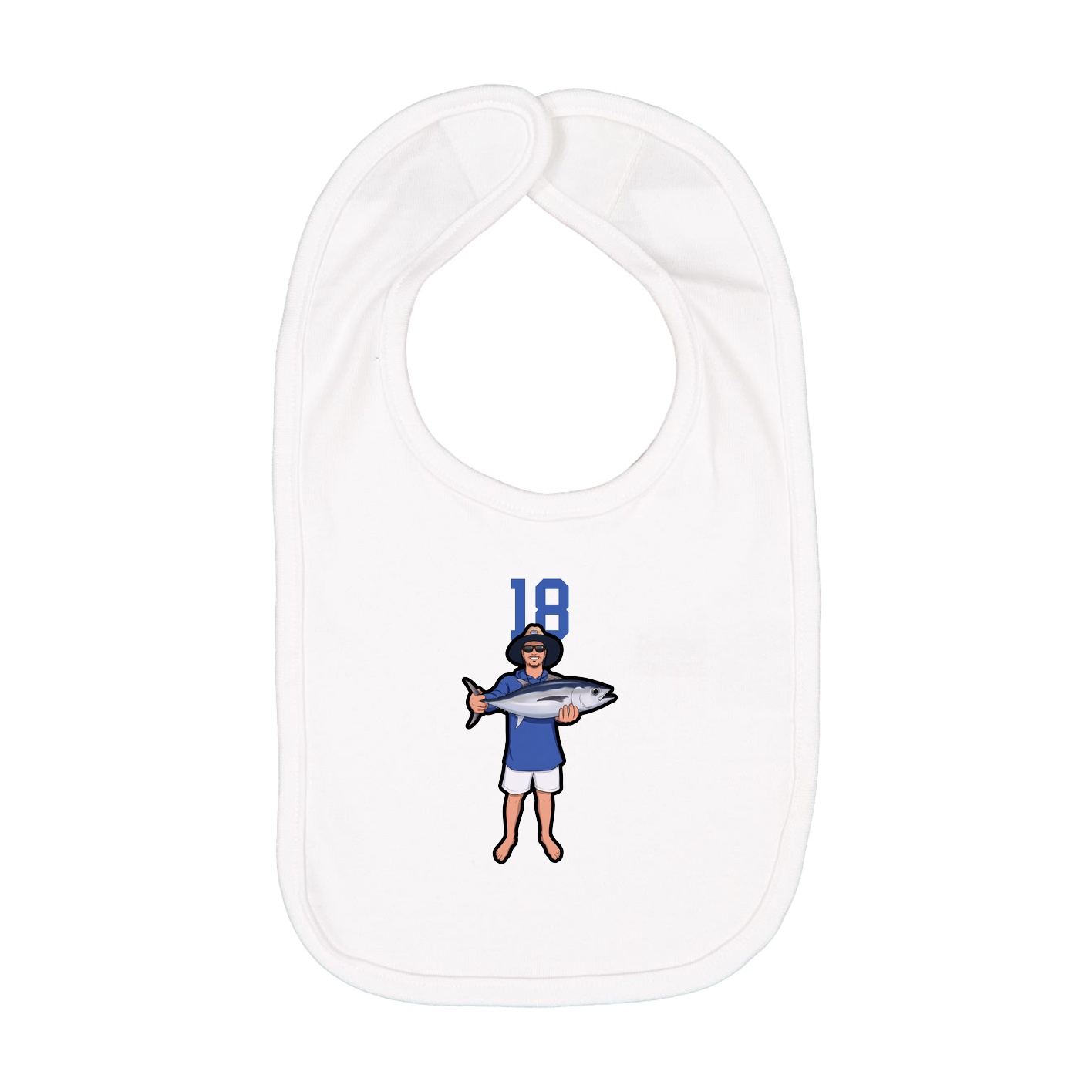 Infant Bib — Number Top in White