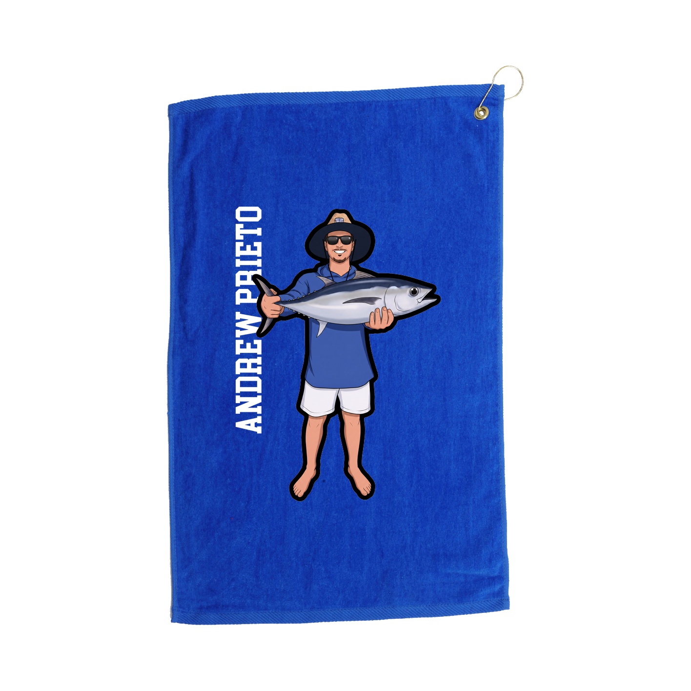 Golf Towel — Name Vertical in Royal