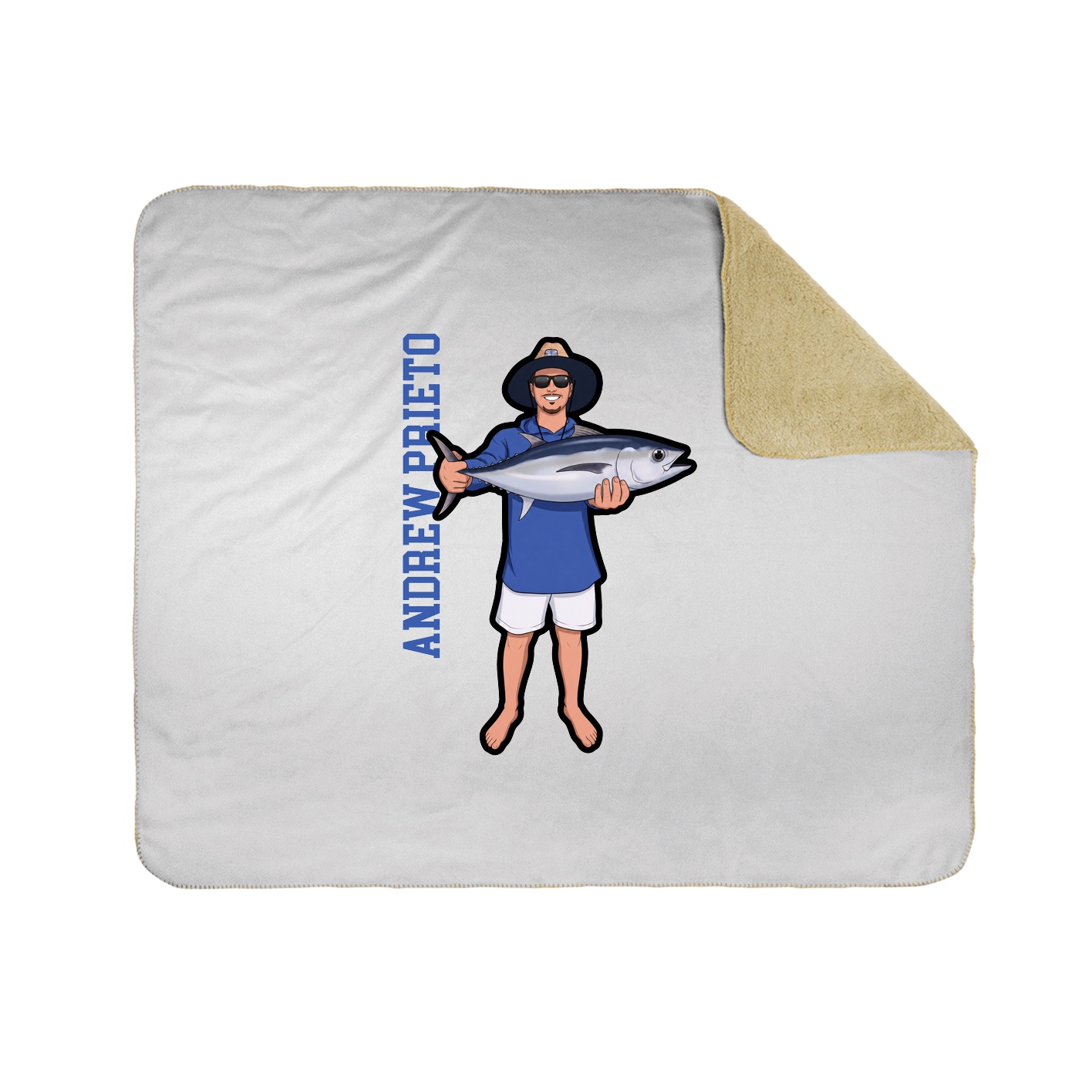 Throw Blanket — Name Vertical in White