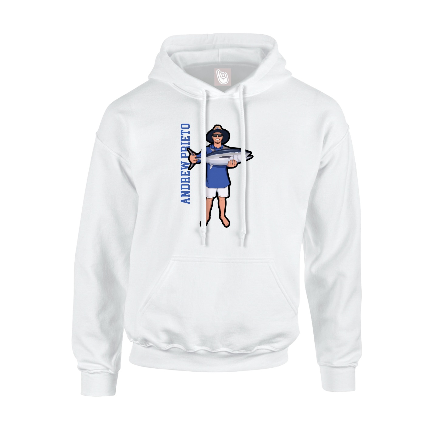 Youth Hoodie — Name Vertical in White