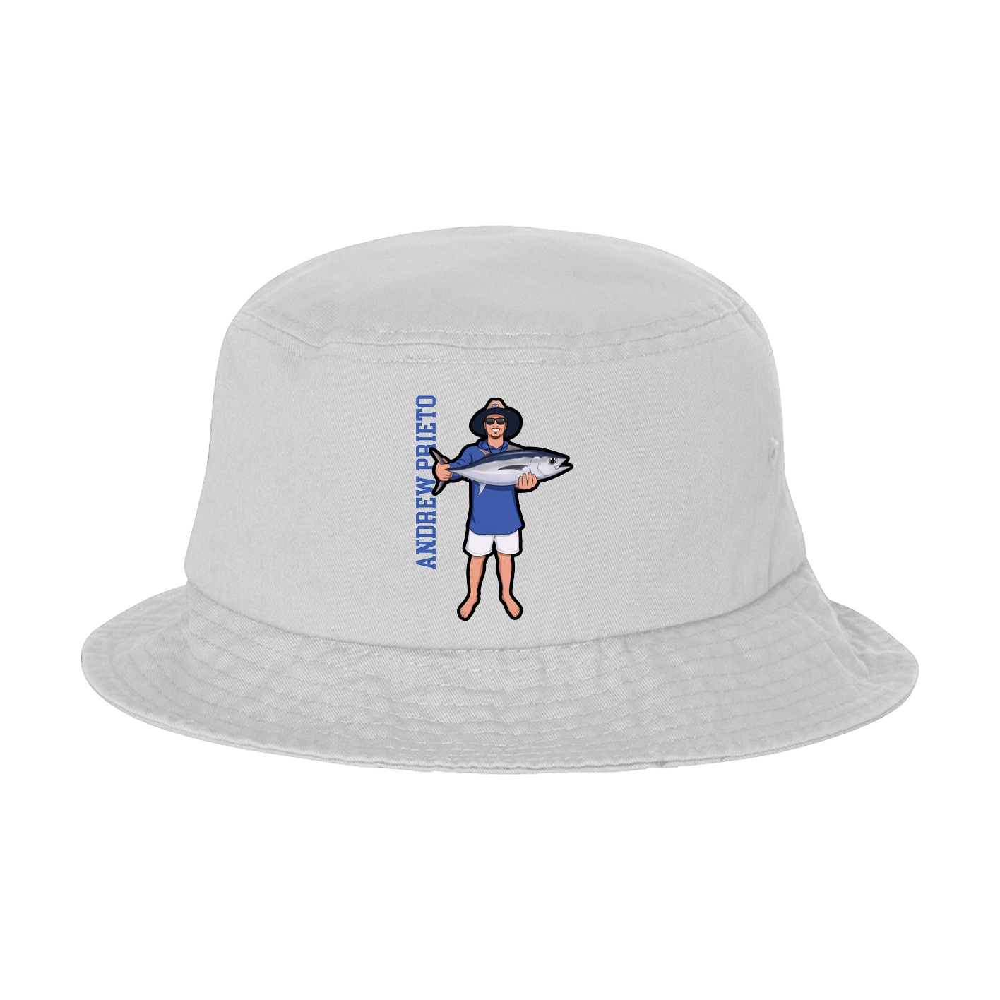 Bucket Cap — Name Vertical in White