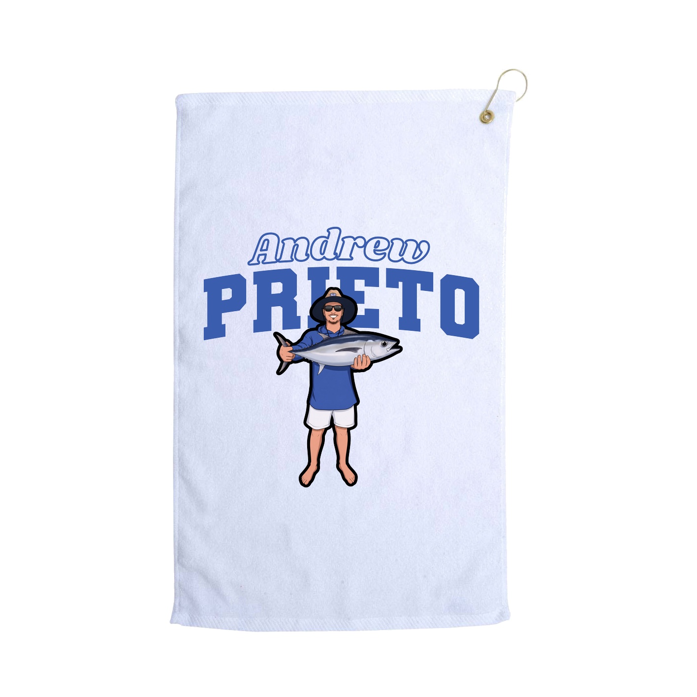 Golf Towel — Name Arch in White
