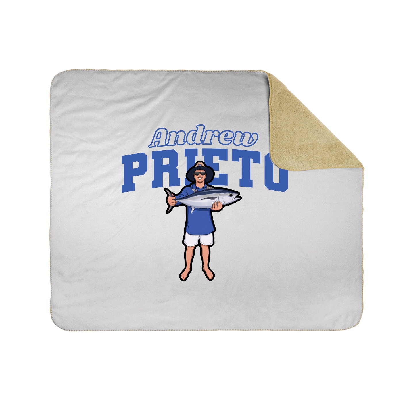Throw Blanket — Name Arch in White