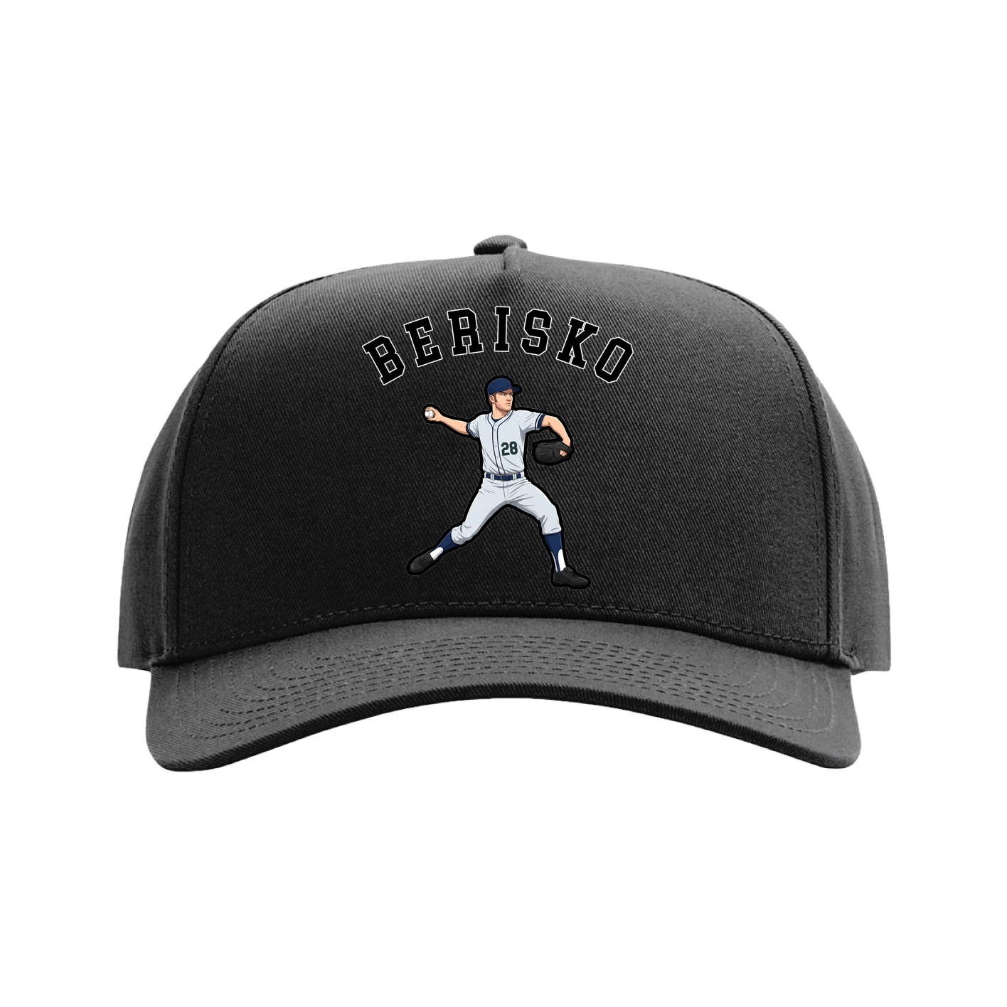 Full Fabric Five-Panel Champ Cap — Shirsey Arch in Black