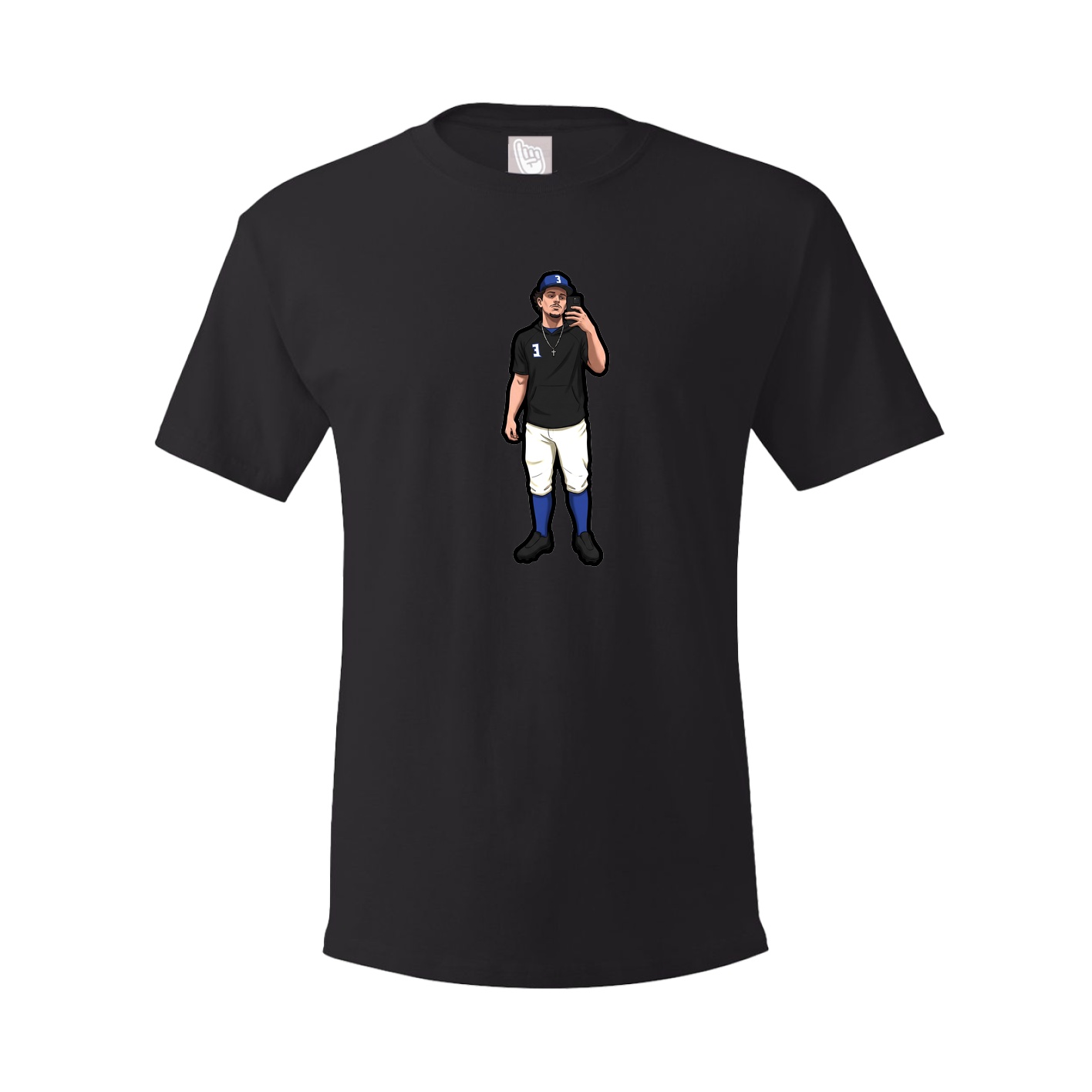 Youth Tee — Name Vertical in Black