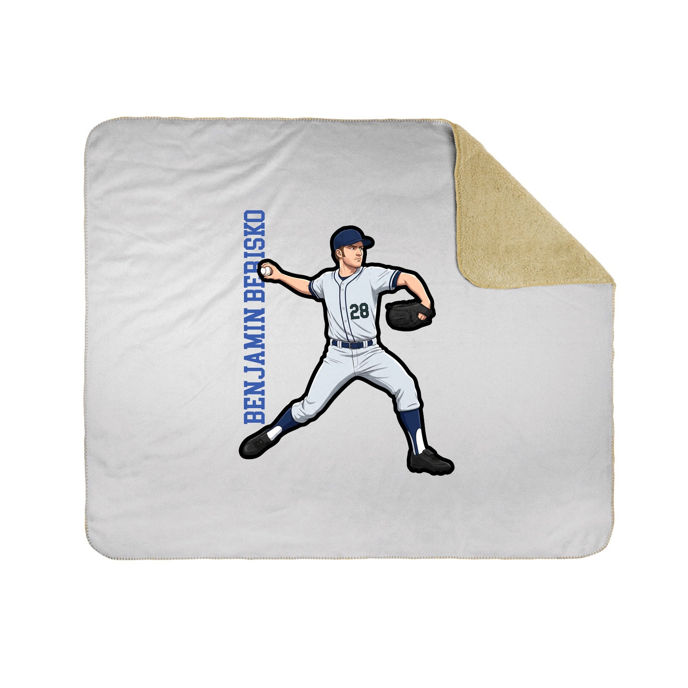 Throw Blanket — Name Vertical in White