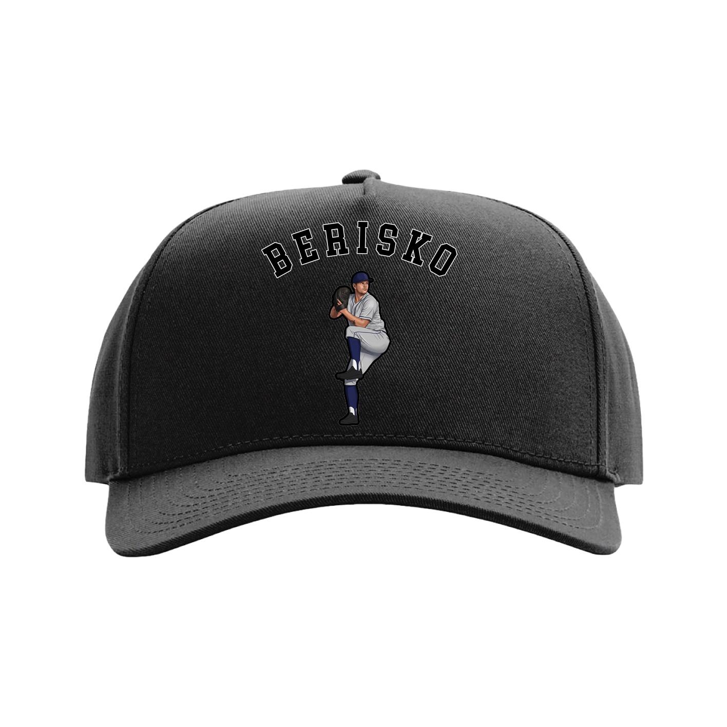 Full Fabric Five-Panel Champ Cap — Shirsey Arch in Black