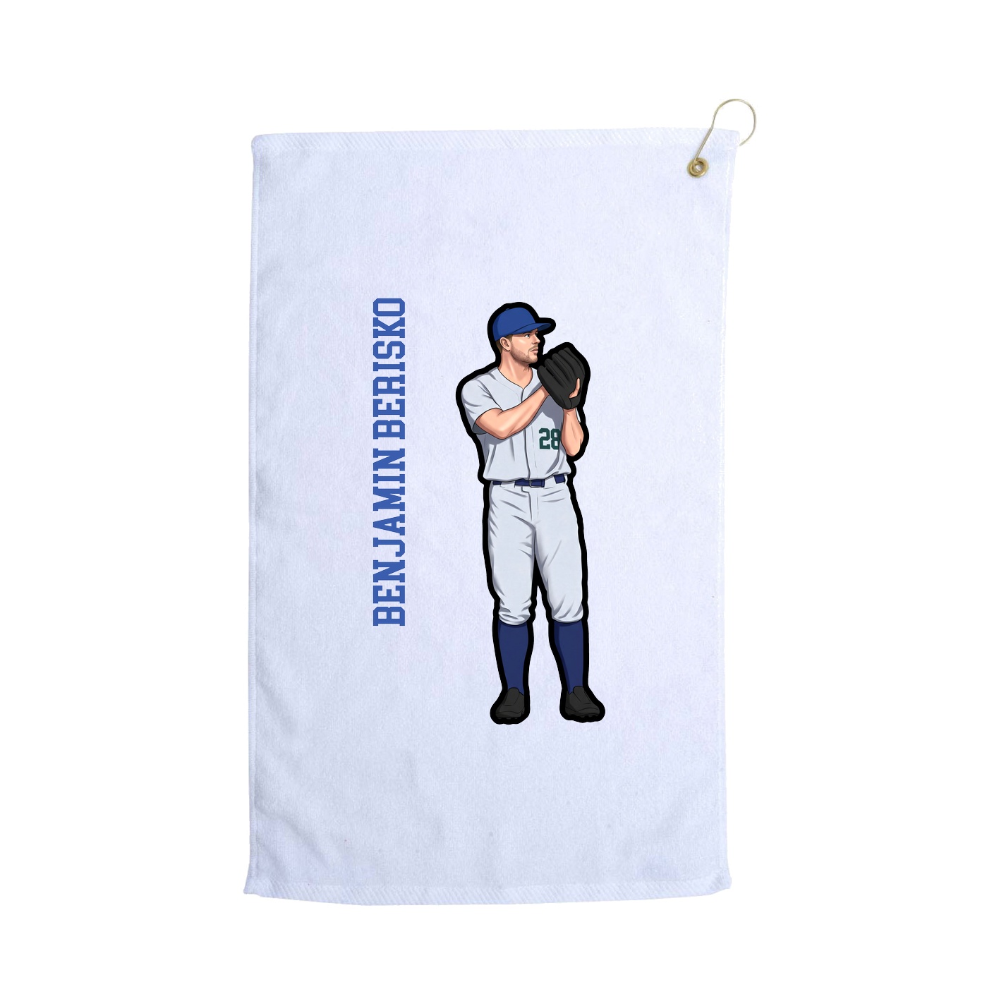 Golf Towel — Name Vertical in White