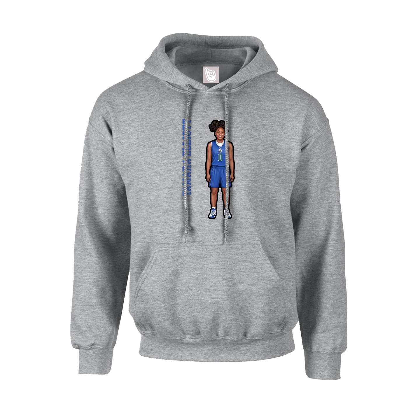 Hoodie — Name Vertical in Grey