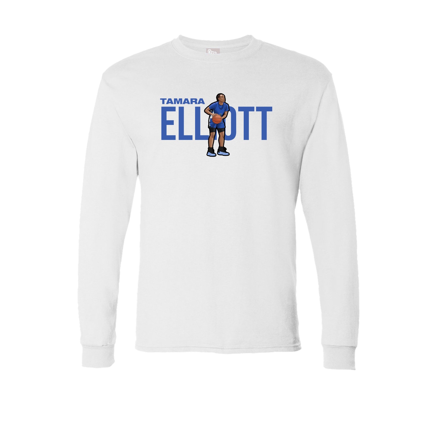 Long Sleeve Tee — Player Name in White