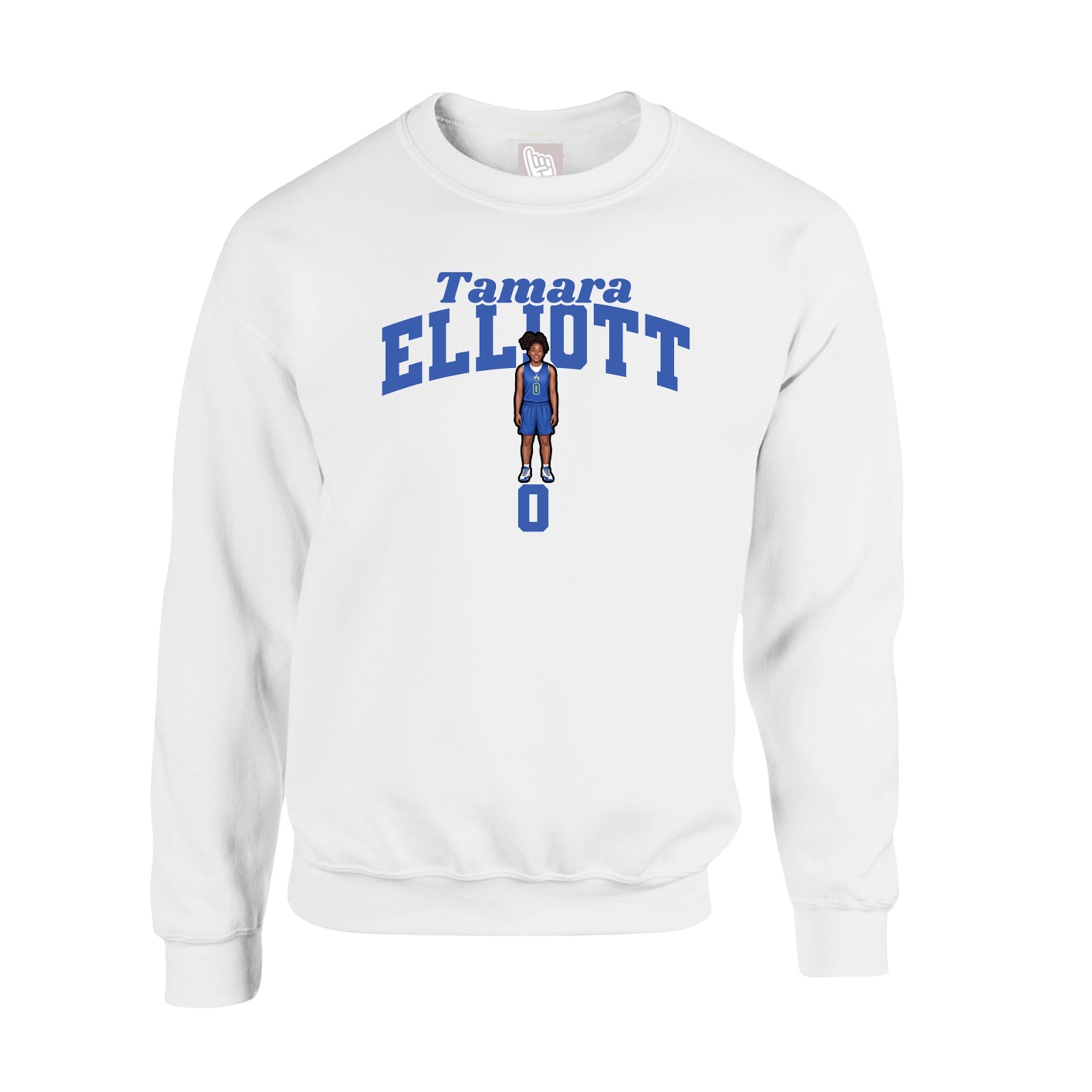 Fleece Crew — Signature Arch in White