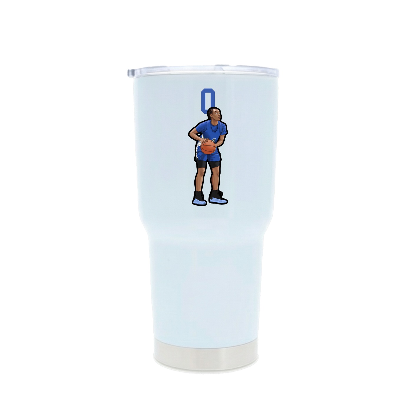 30oz Stainless Steel Tumbler — Number Top in White