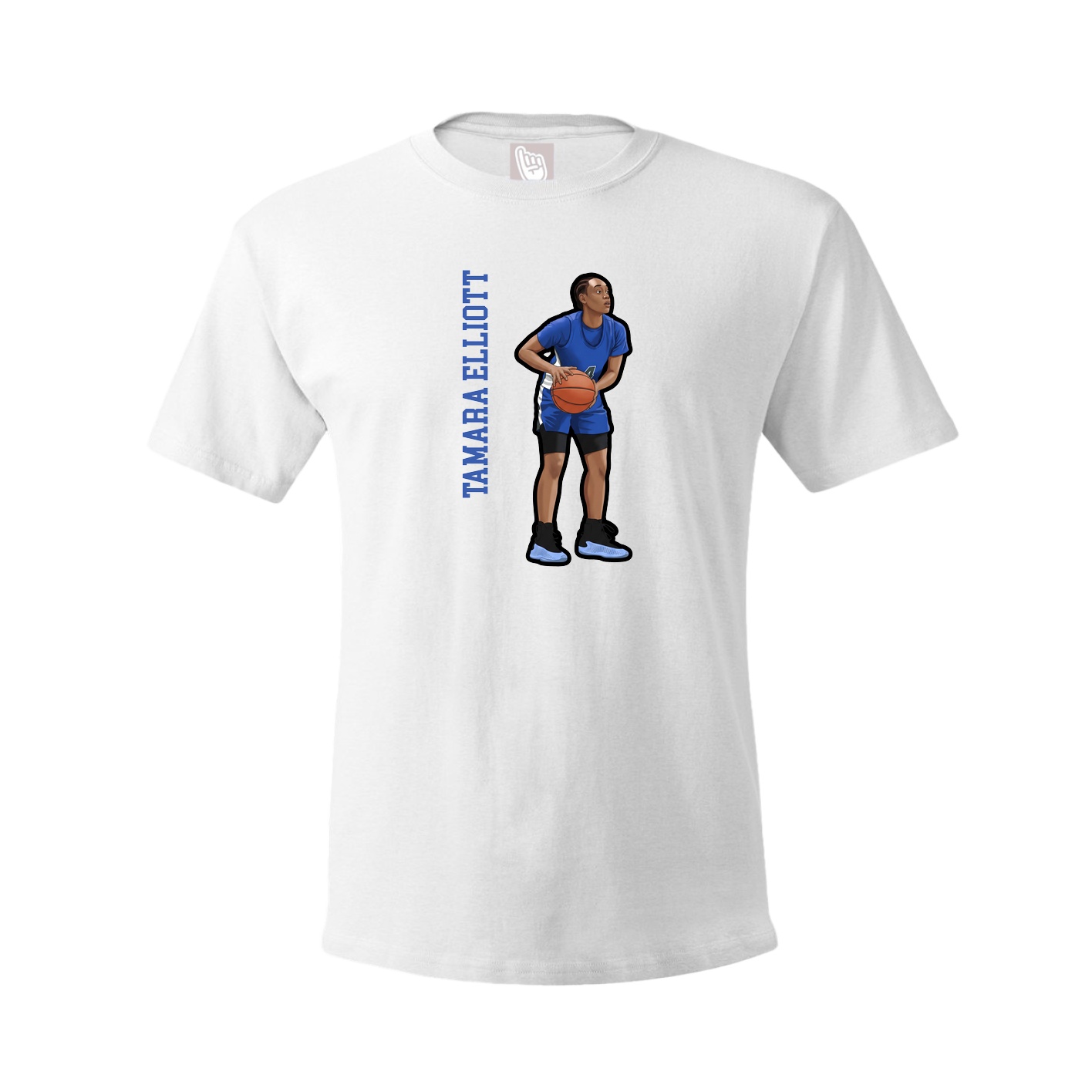 Tee — Name Vertical in White