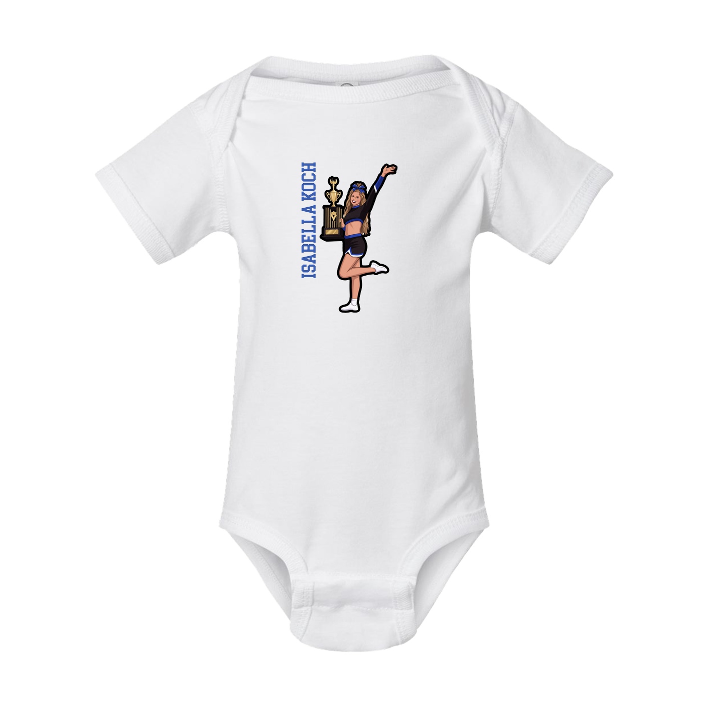 Baby Onesie — Name Vertical in White
