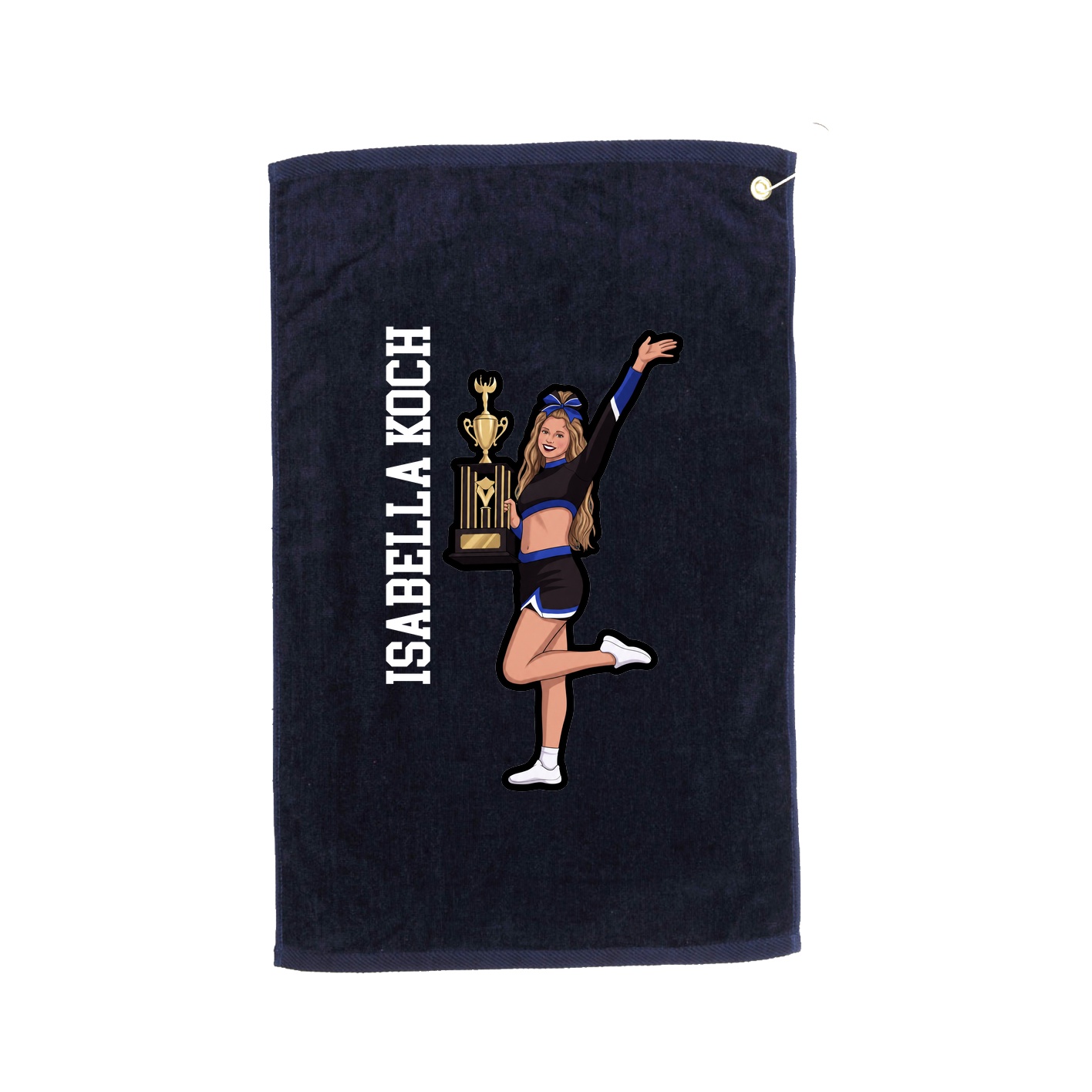 Golf Towel — Name Vertical in Navy