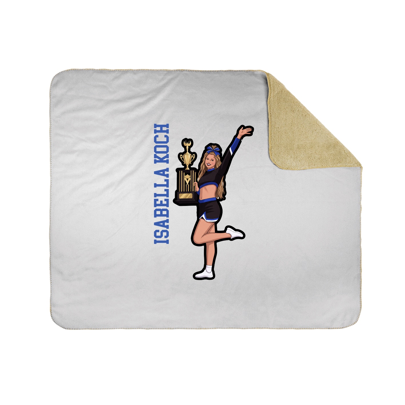 Throw Blanket — Name Vertical in White