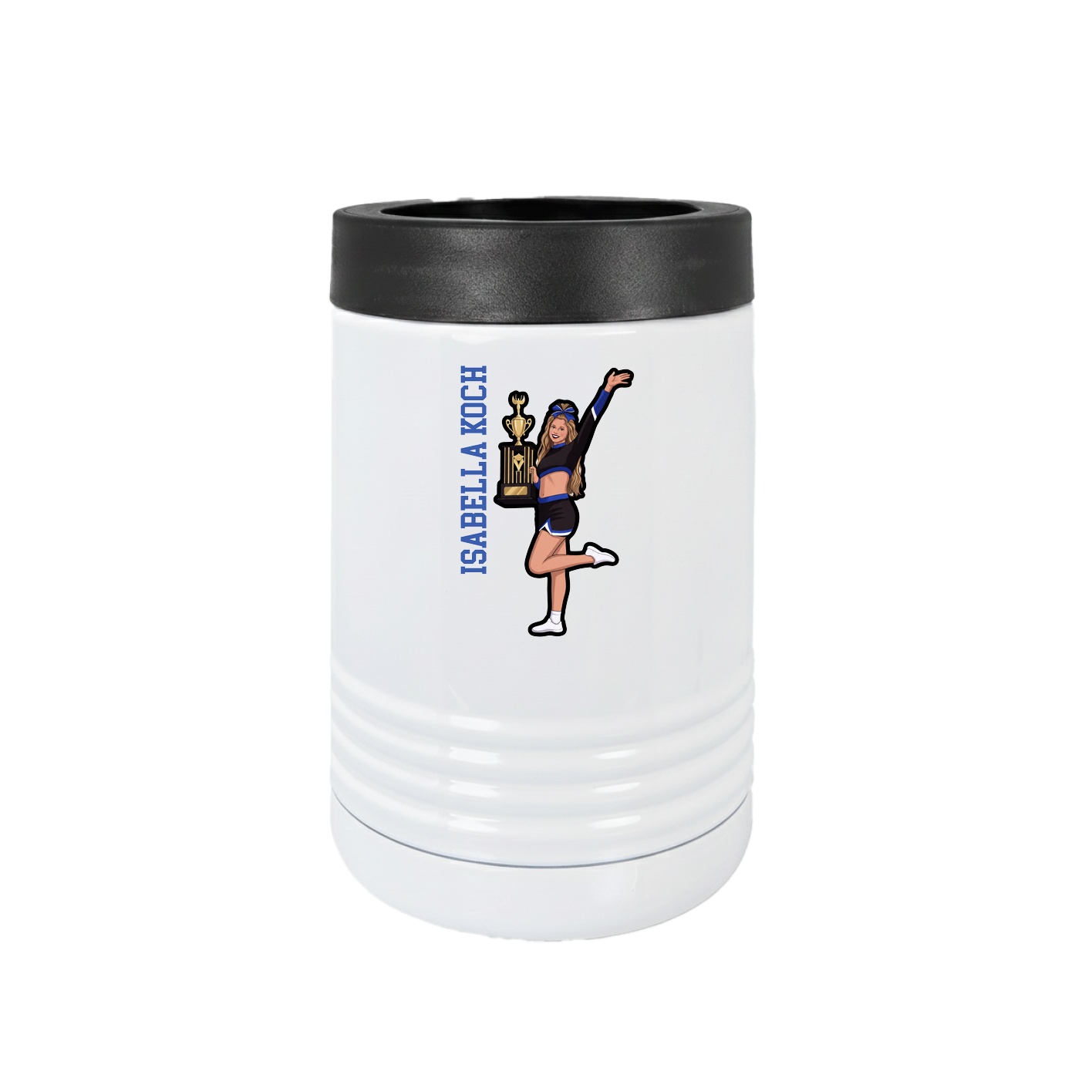 Beverage Holder — Name Vertical in White