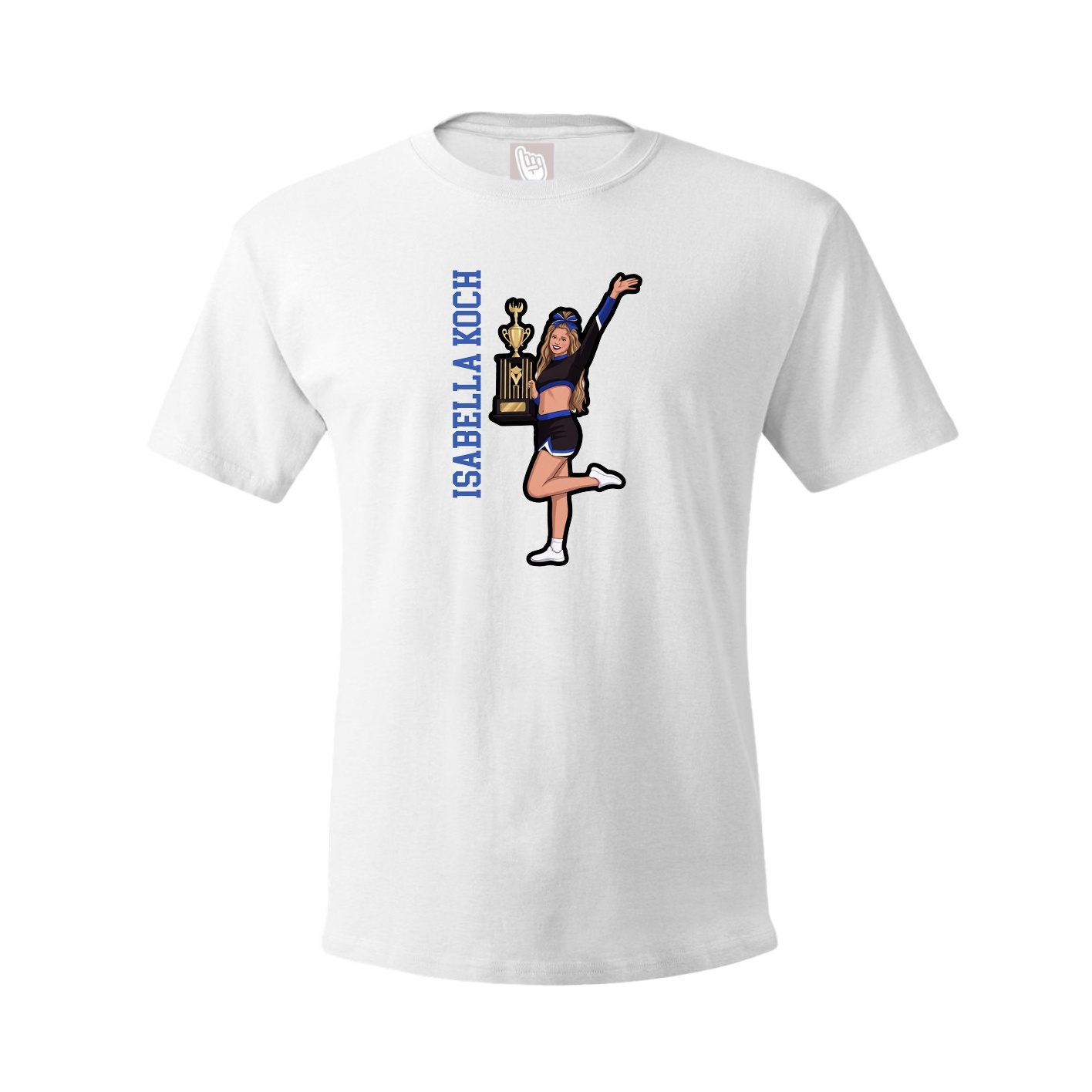 Tee — Name Vertical in White