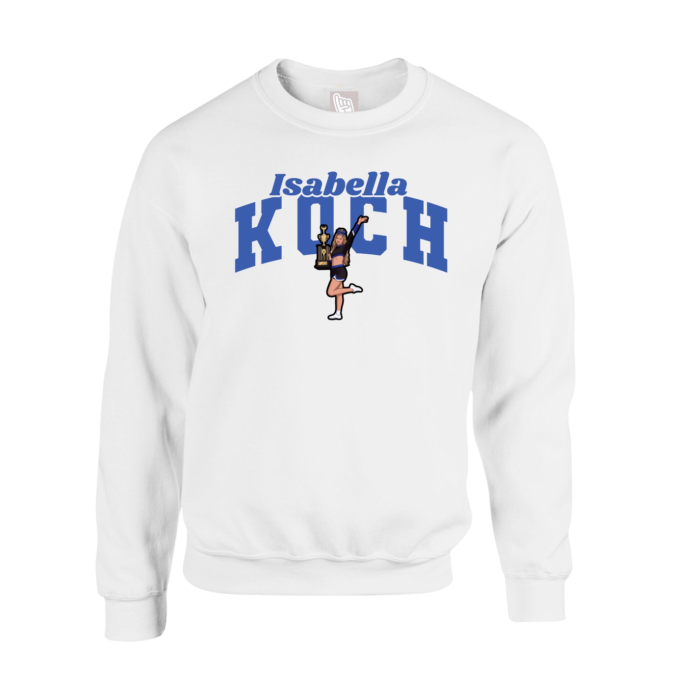 Fleece Crew — Signature Arch in White