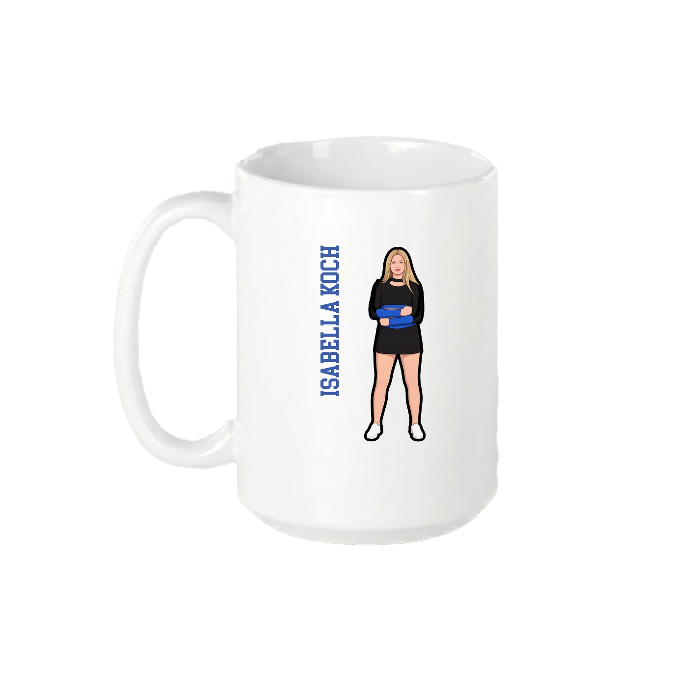 15oz Coffee Mug — Name Vertical in White